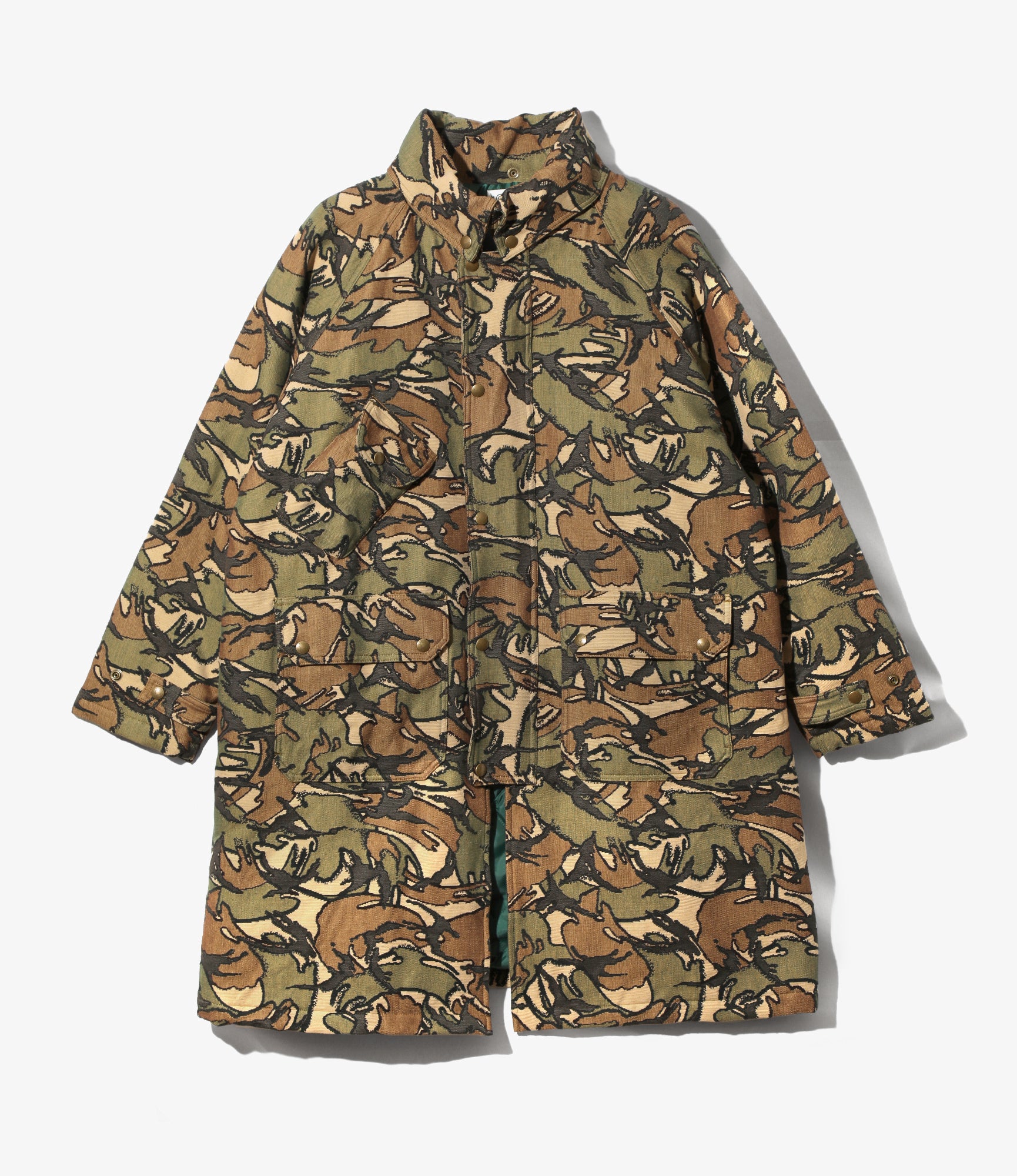 Carmel Coat – Khaki Camo Jacquard