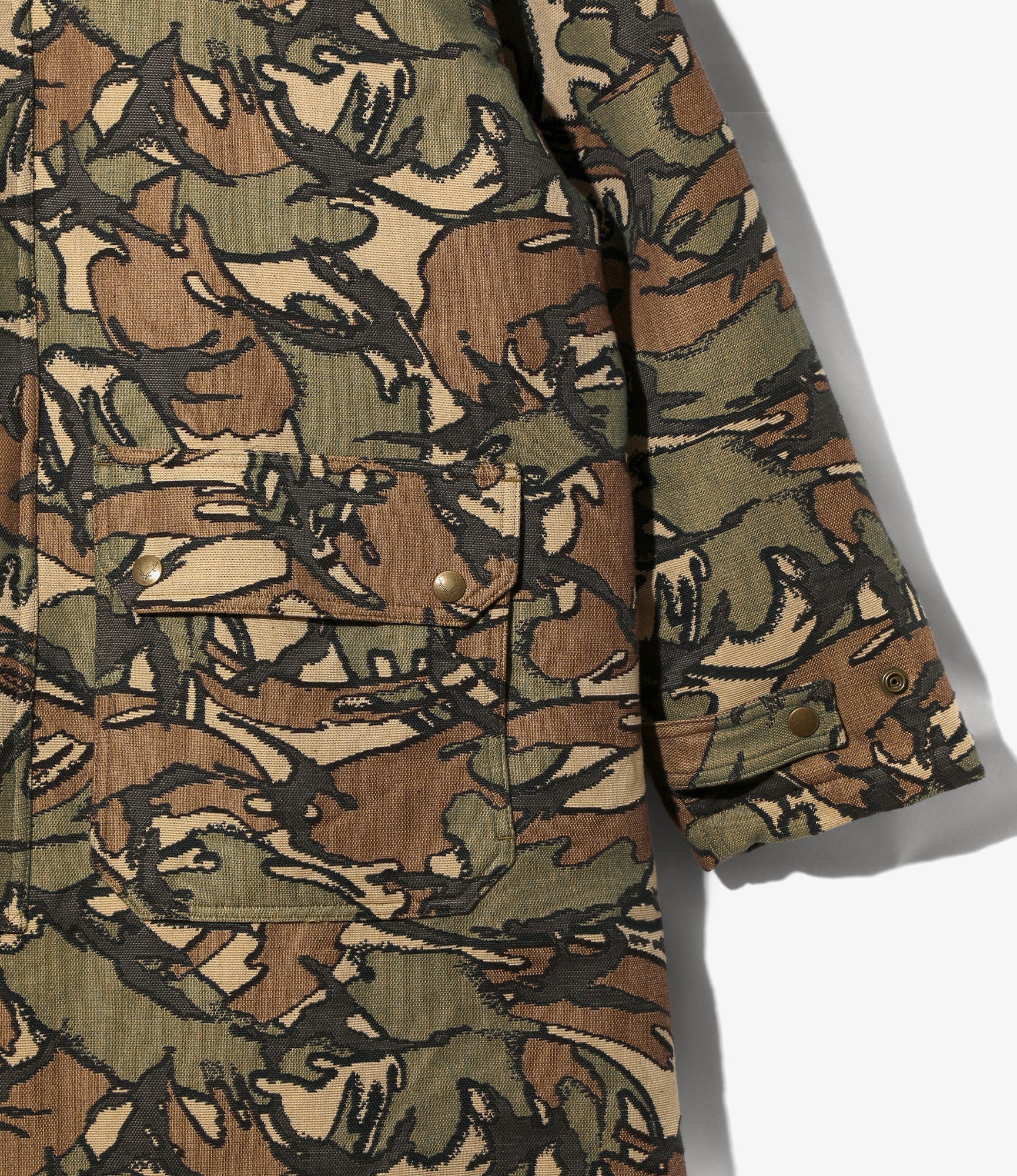Carmel Coat – Khaki Camo Jacquard