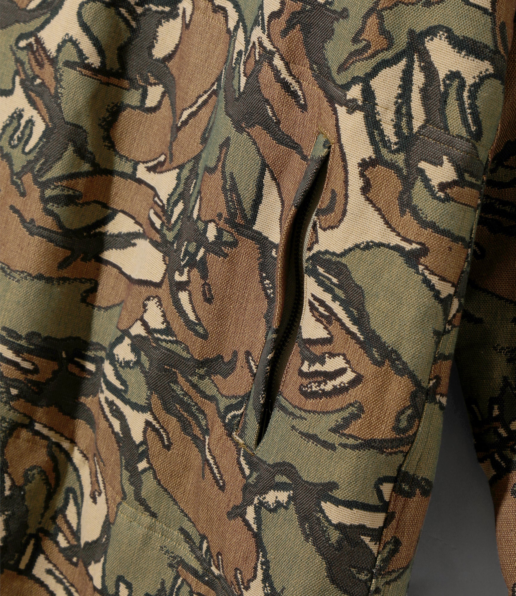 Carmel Coat – Khaki Camo Jacquard