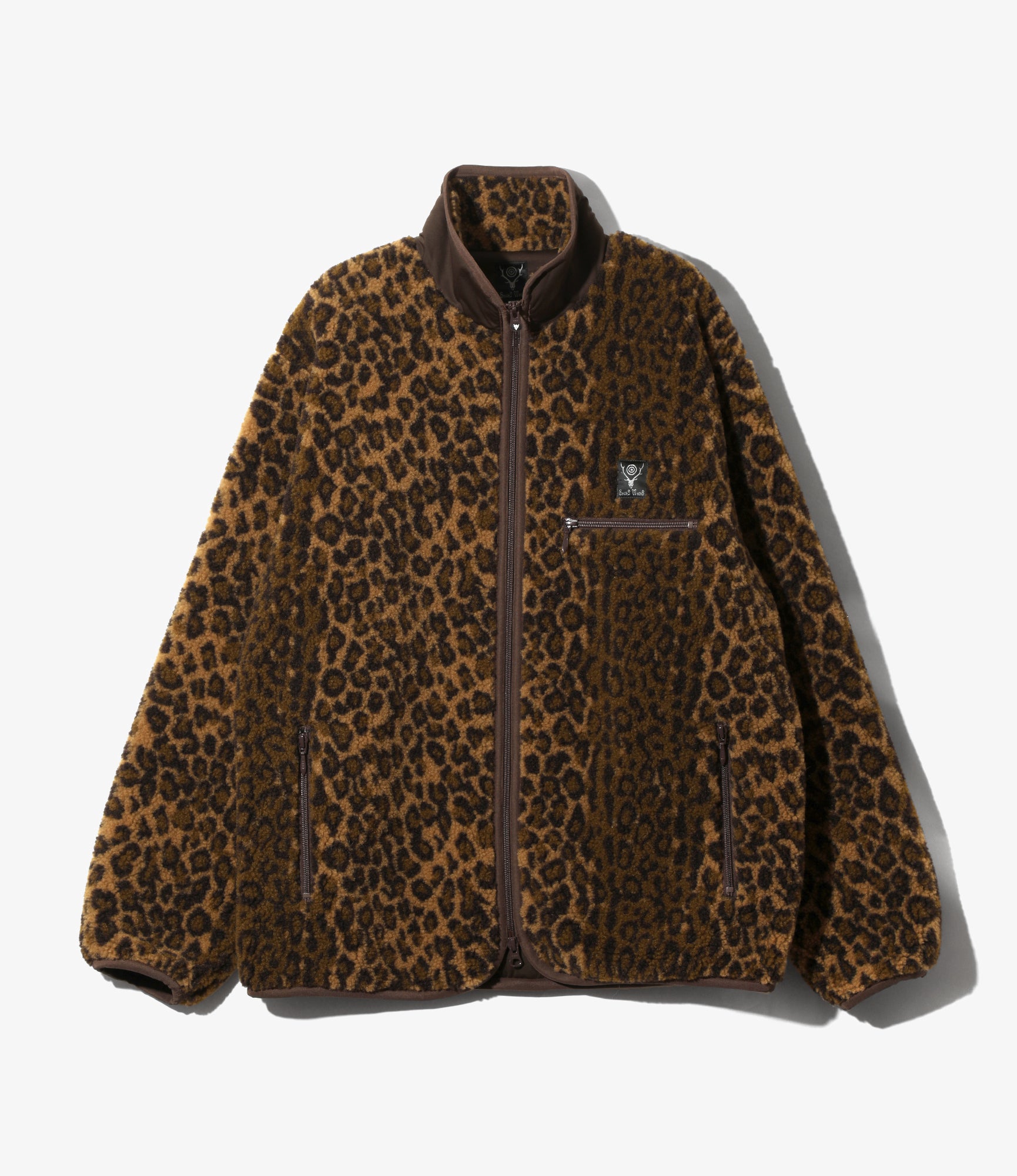 Piping Jacket – Khaki Leopard Boa