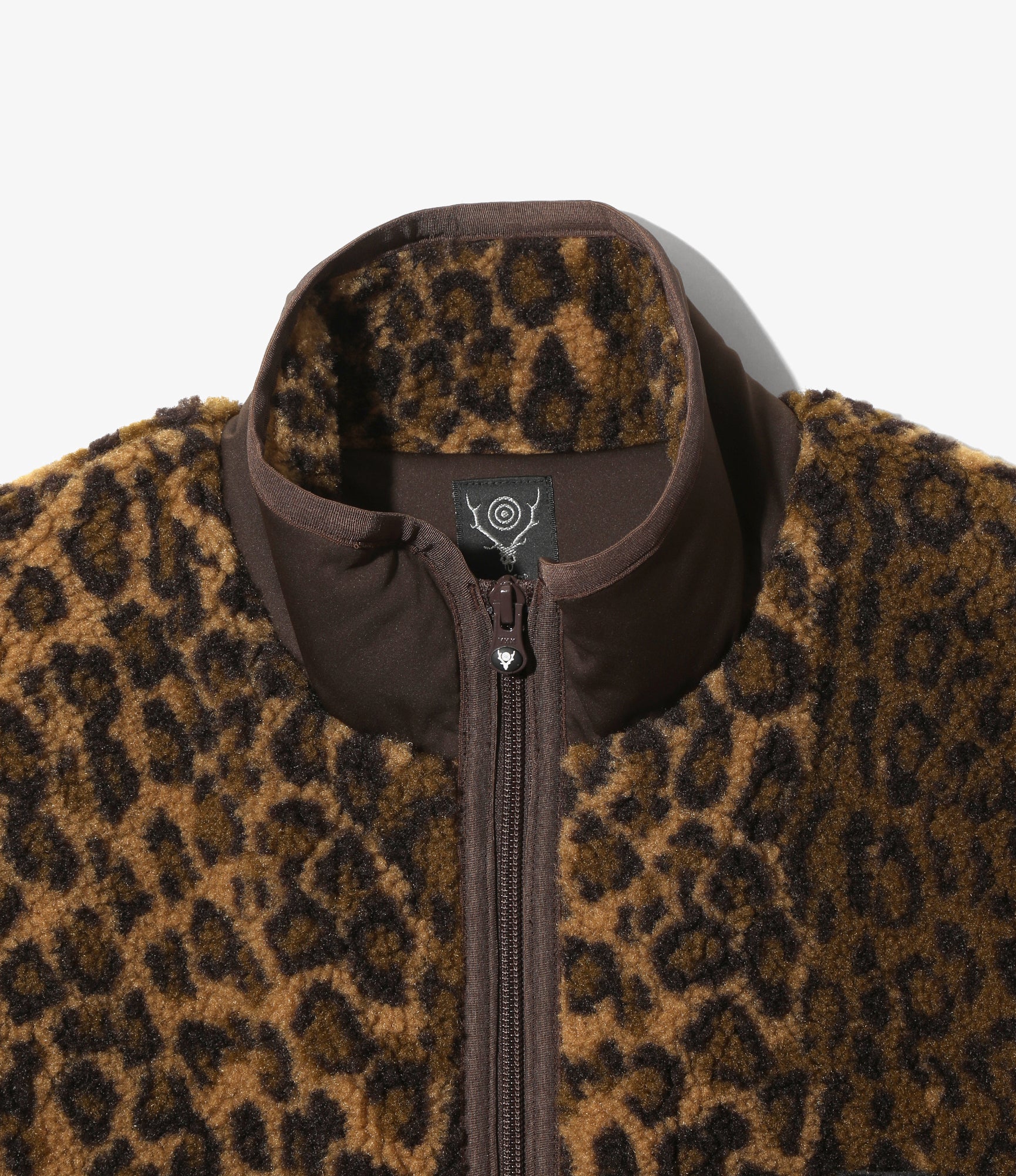 Piping Jacket – Khaki Leopard Boa