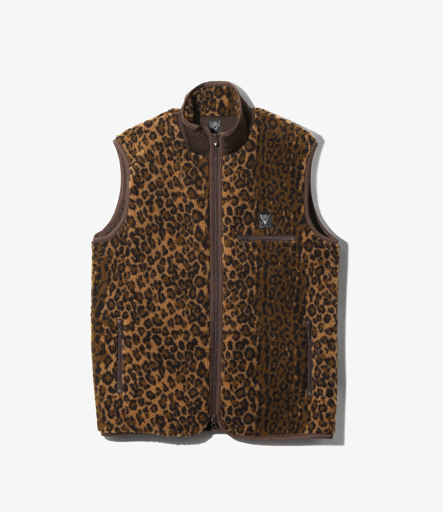 Piping Vest – Khaki Leopard Boa