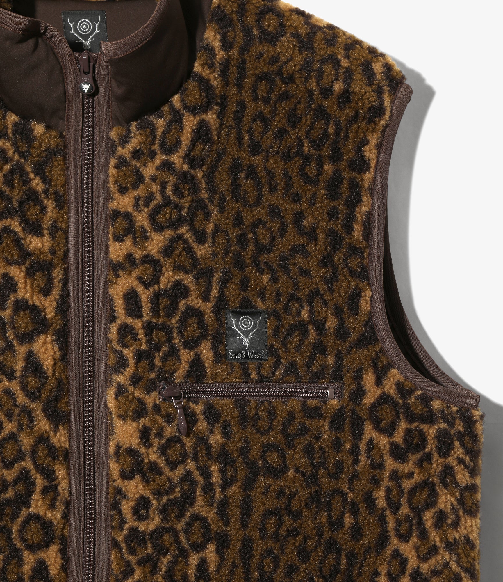 Piping Vest – Khaki Leopard Boa
