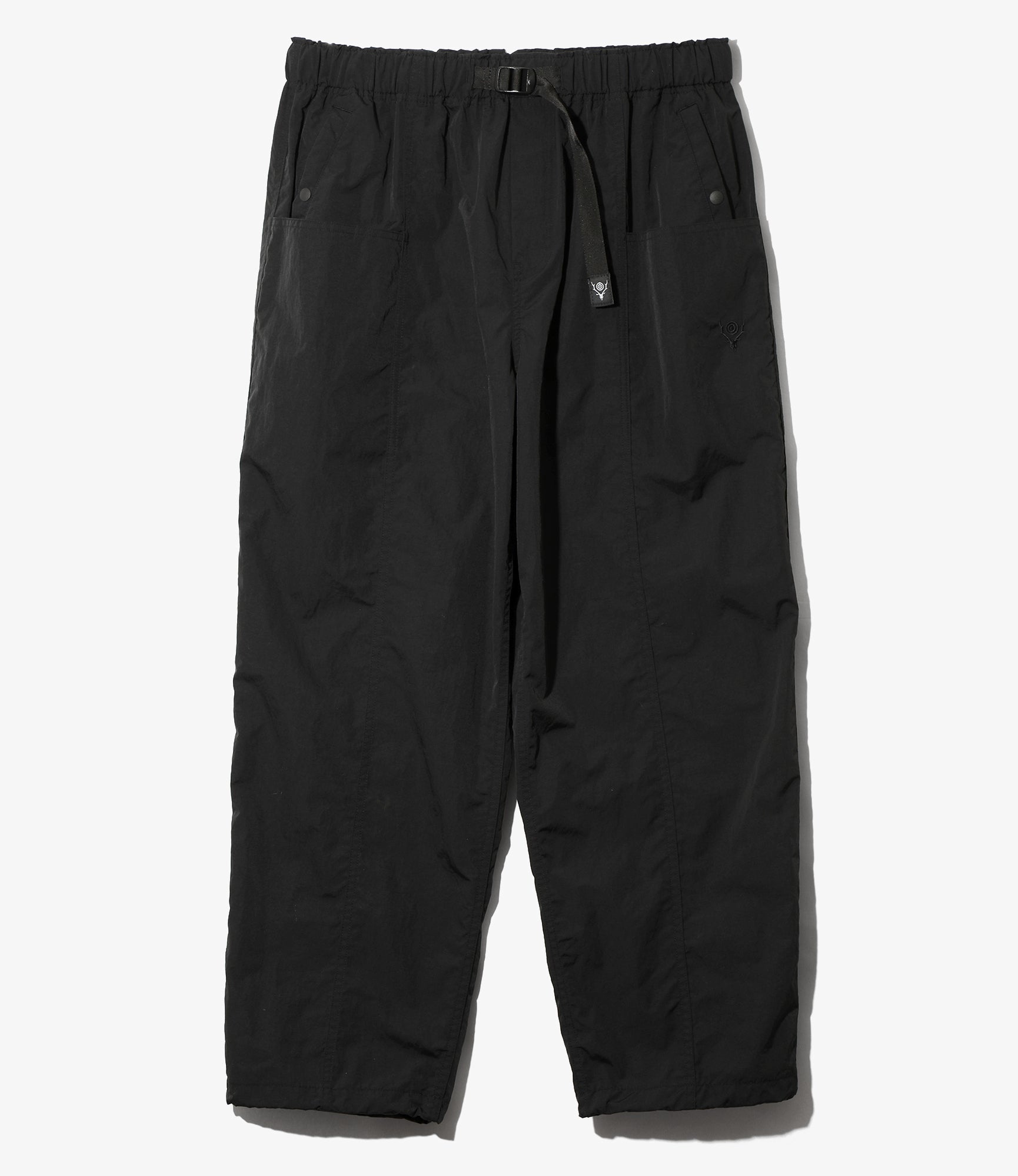 Belted C.S.Pant – Black Nylon Tussah