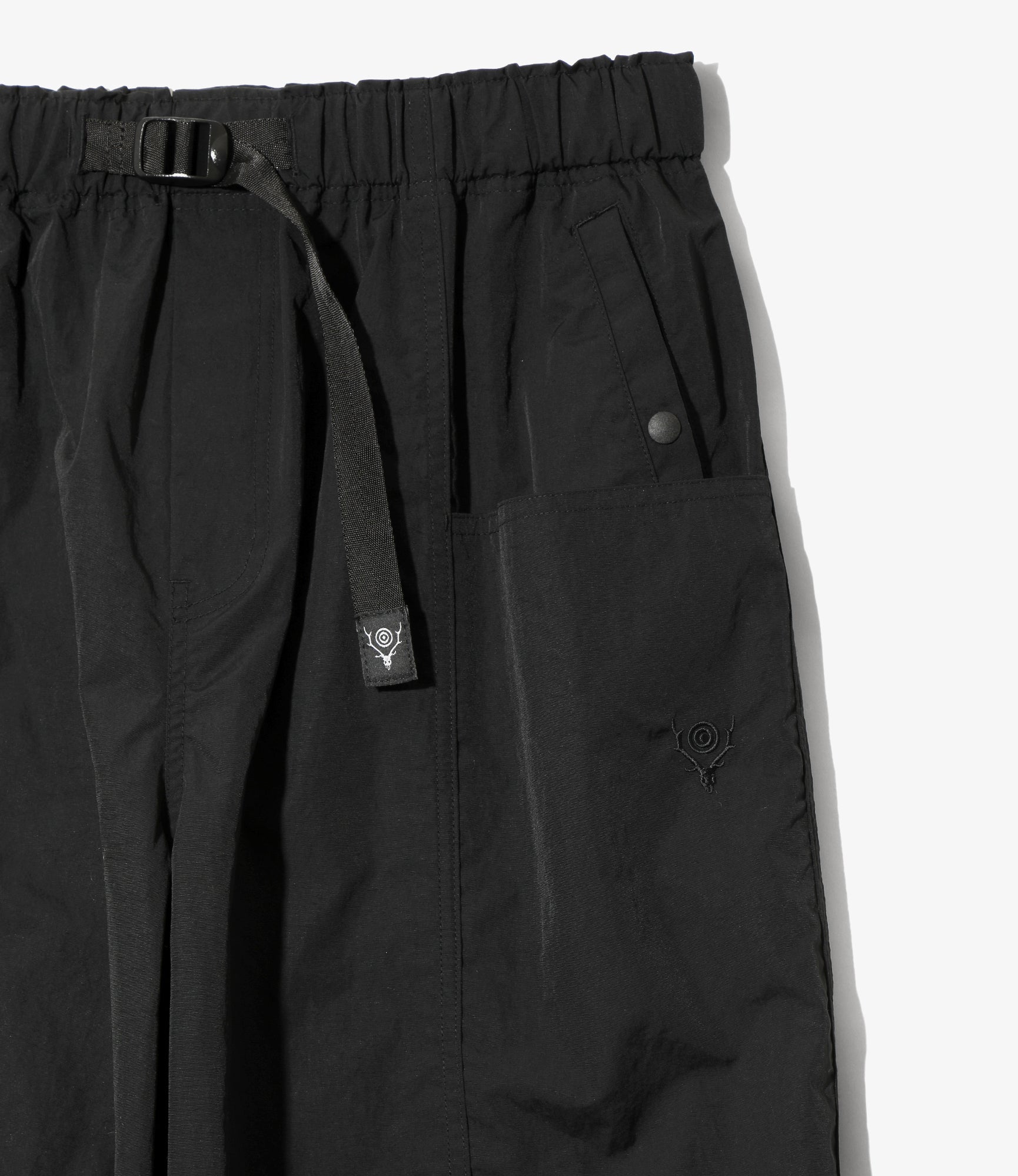 Belted C.S.Pant – Black Nylon Tussah