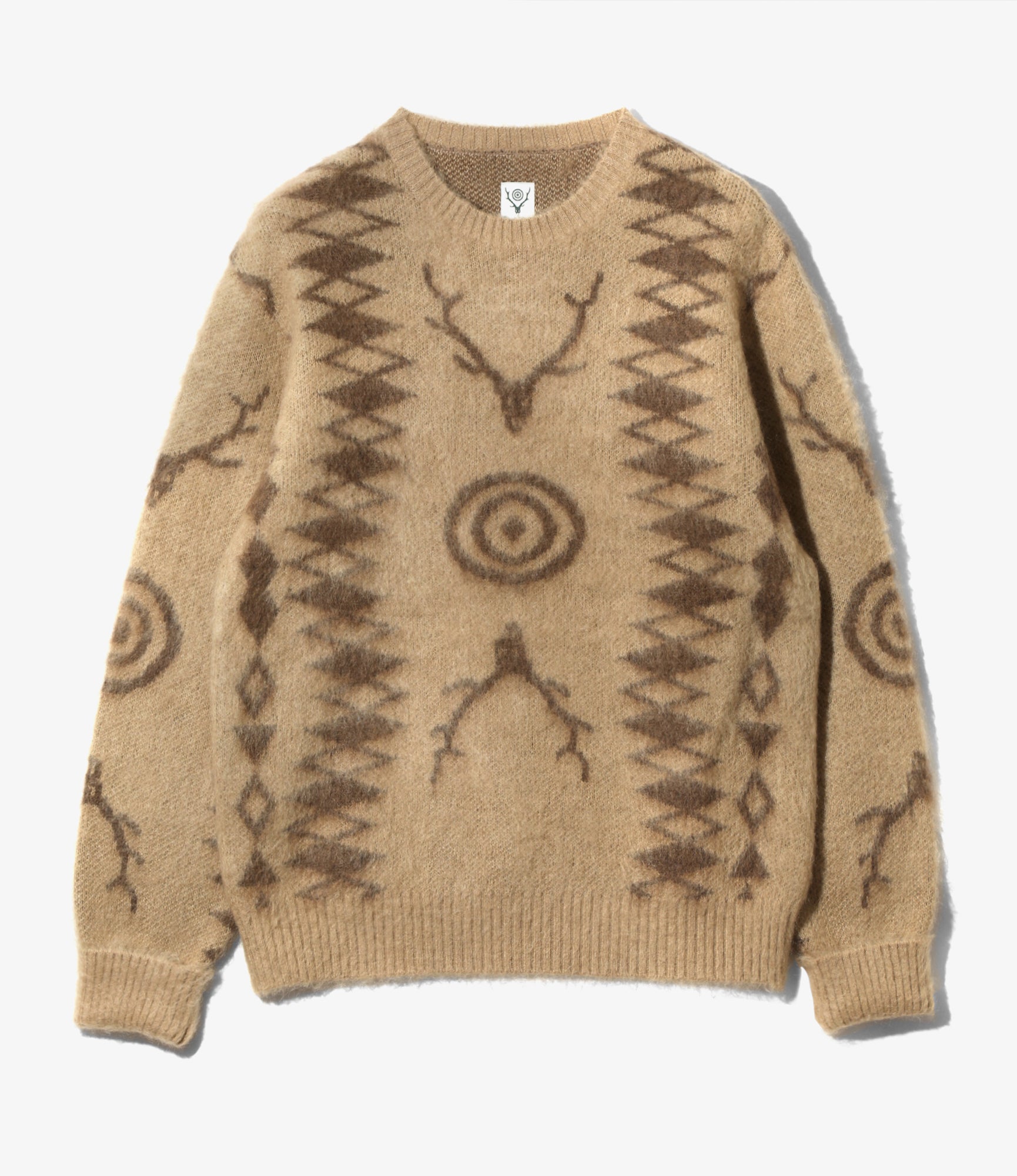 Crew Neck Sweater - Beige Skull&Target