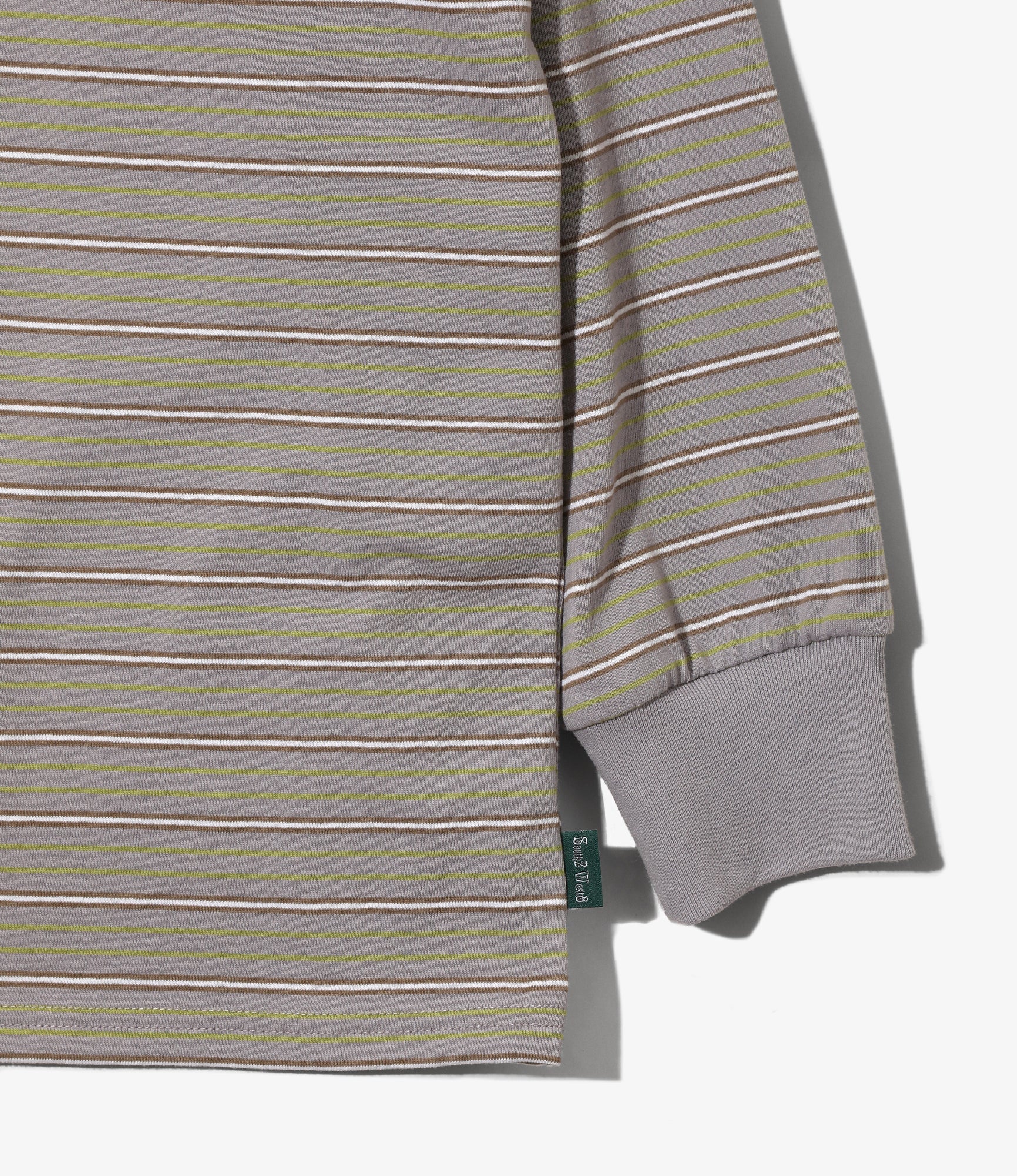 L/S Round Pocket Tee – Lavender Multi Stripe