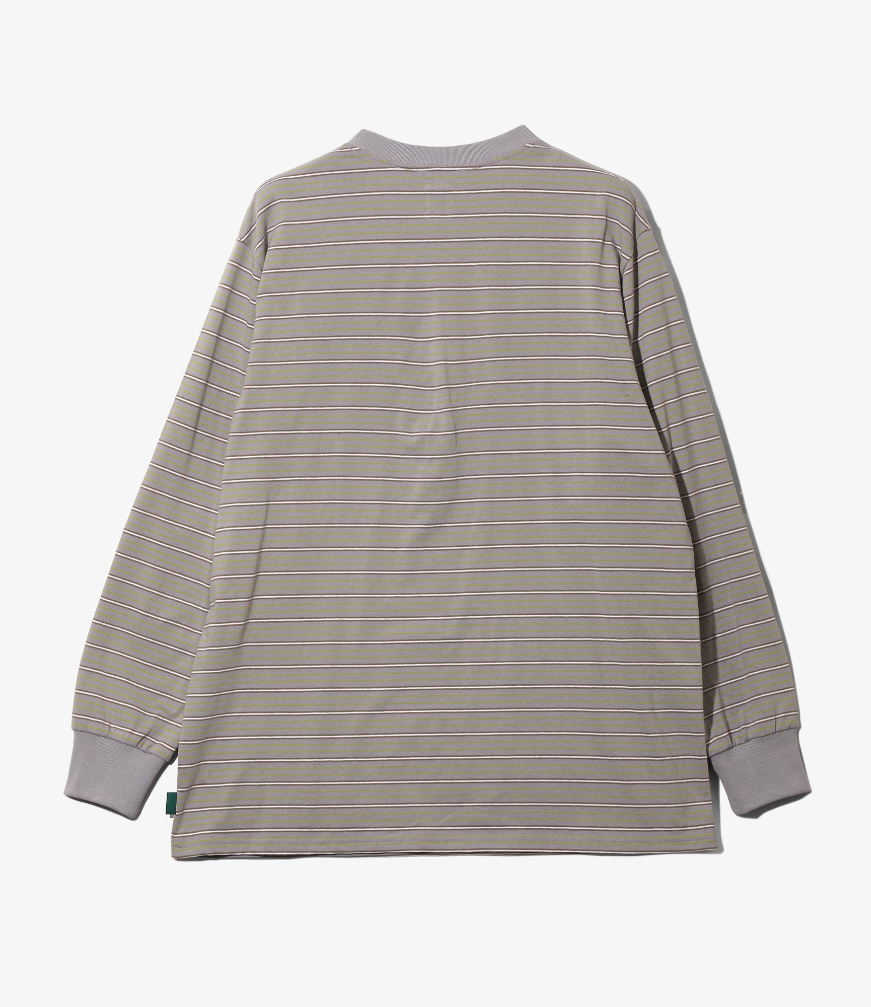 L/S Round Pocket Tee – Lavender Multi Stripe
