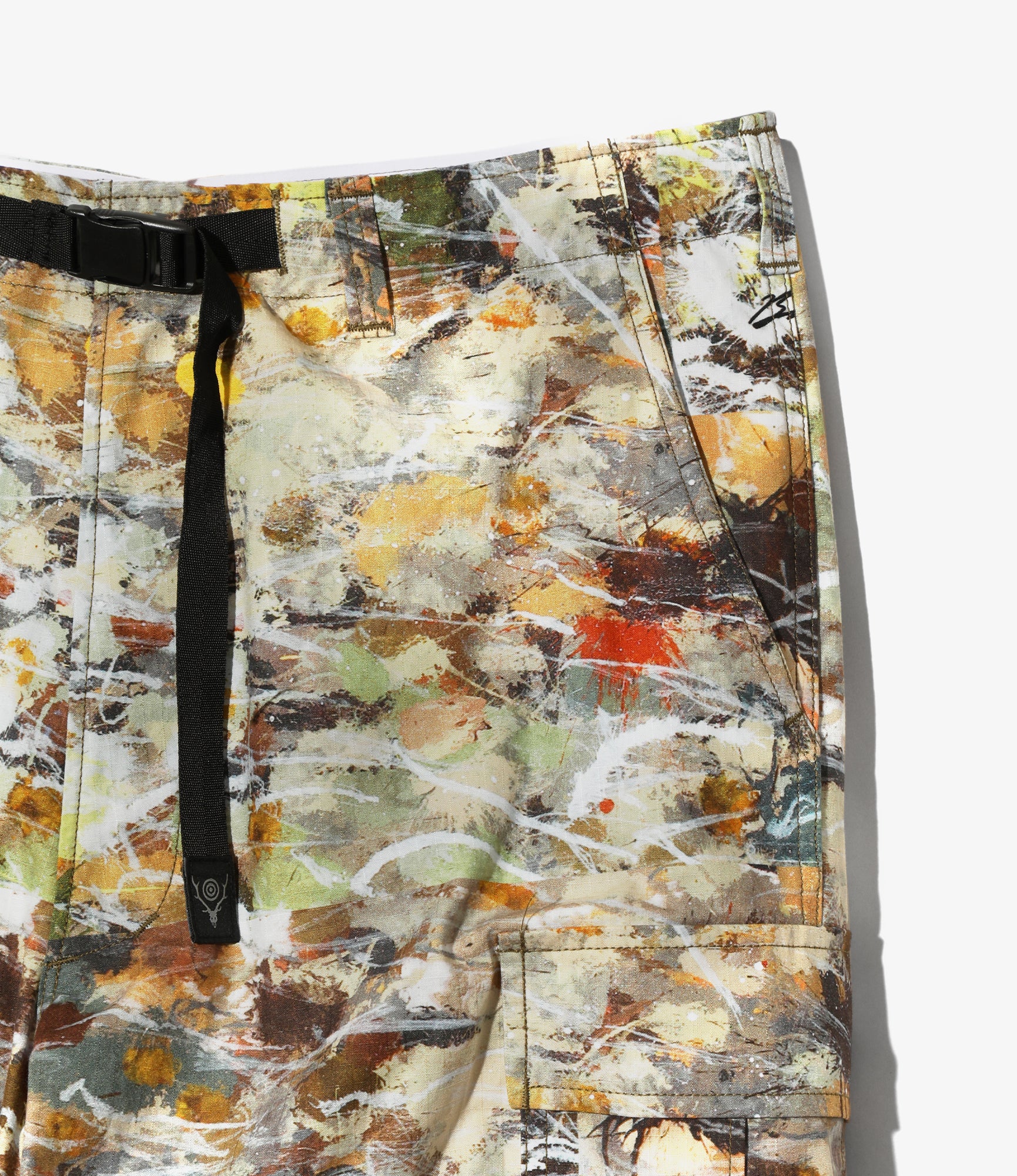 Belted BDU Pant – Beige Printed Cotton Ripstop