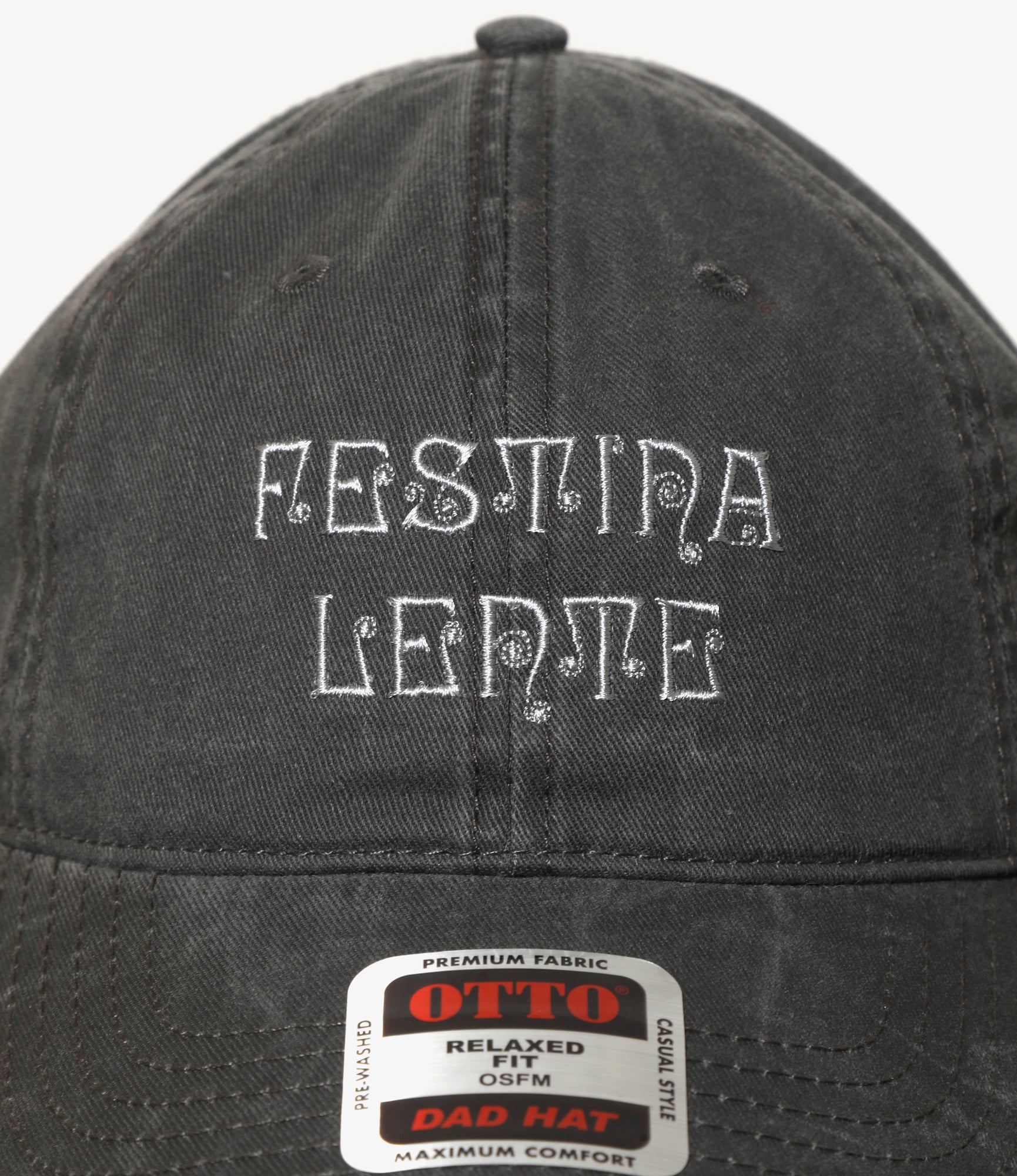 6 Panel Cap – Grey 'Festina Lente'