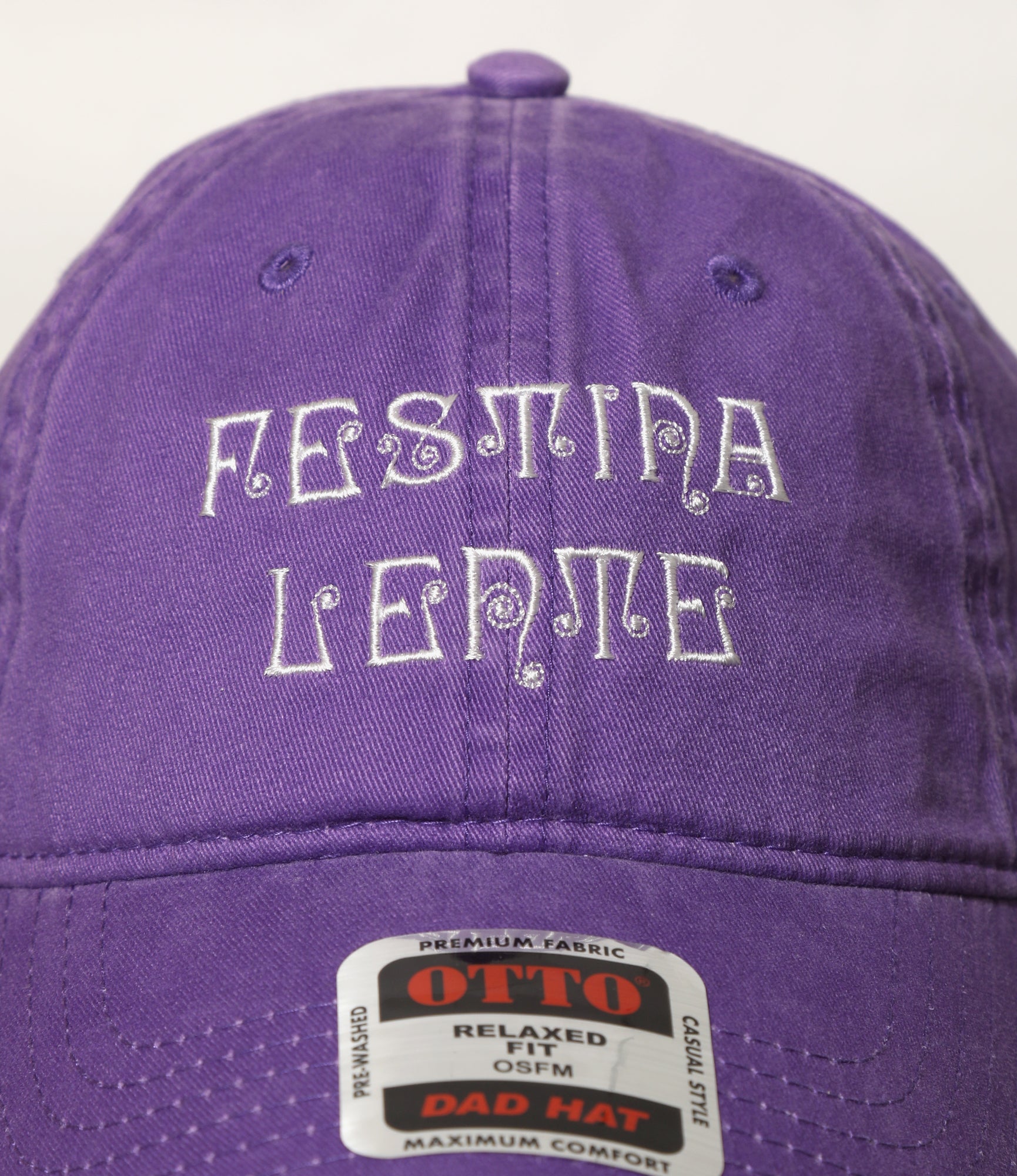 6 Panel Cap – Purple 'Festina Lente'