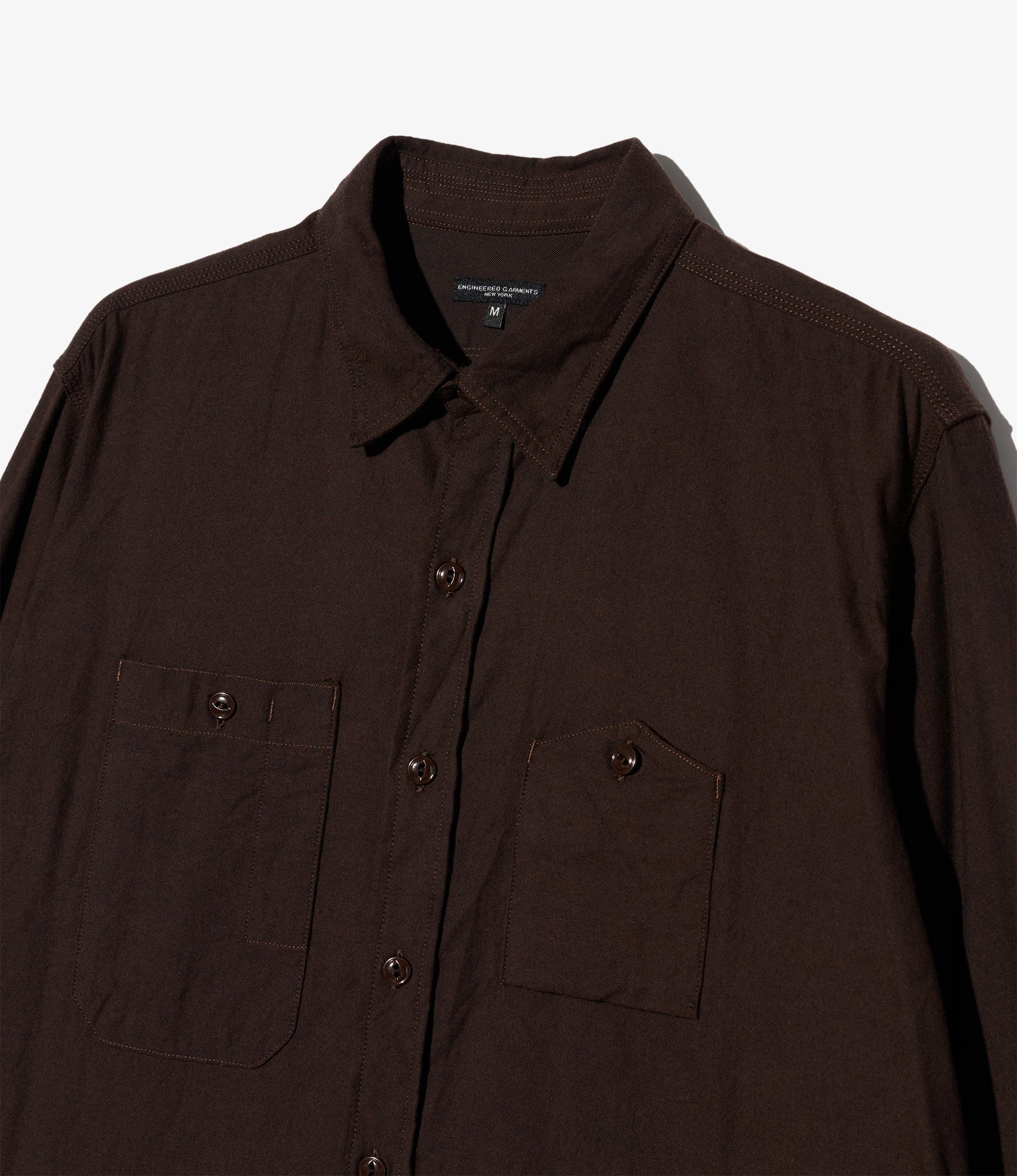 Work Shirt – Dark Brown Brushed Cotton