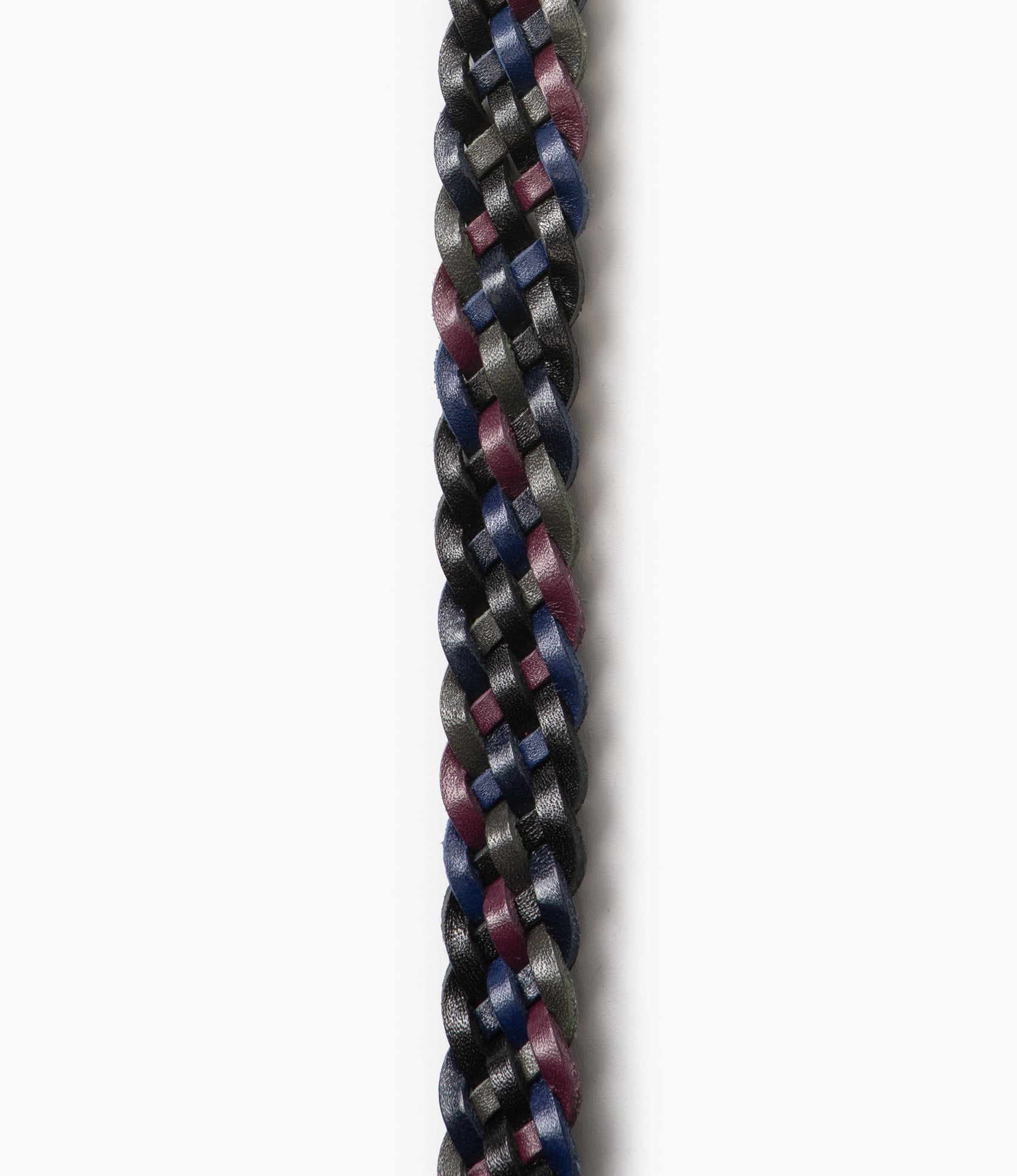 Wing Tip 5-Ply Braided Belt – Dark Multi Leather