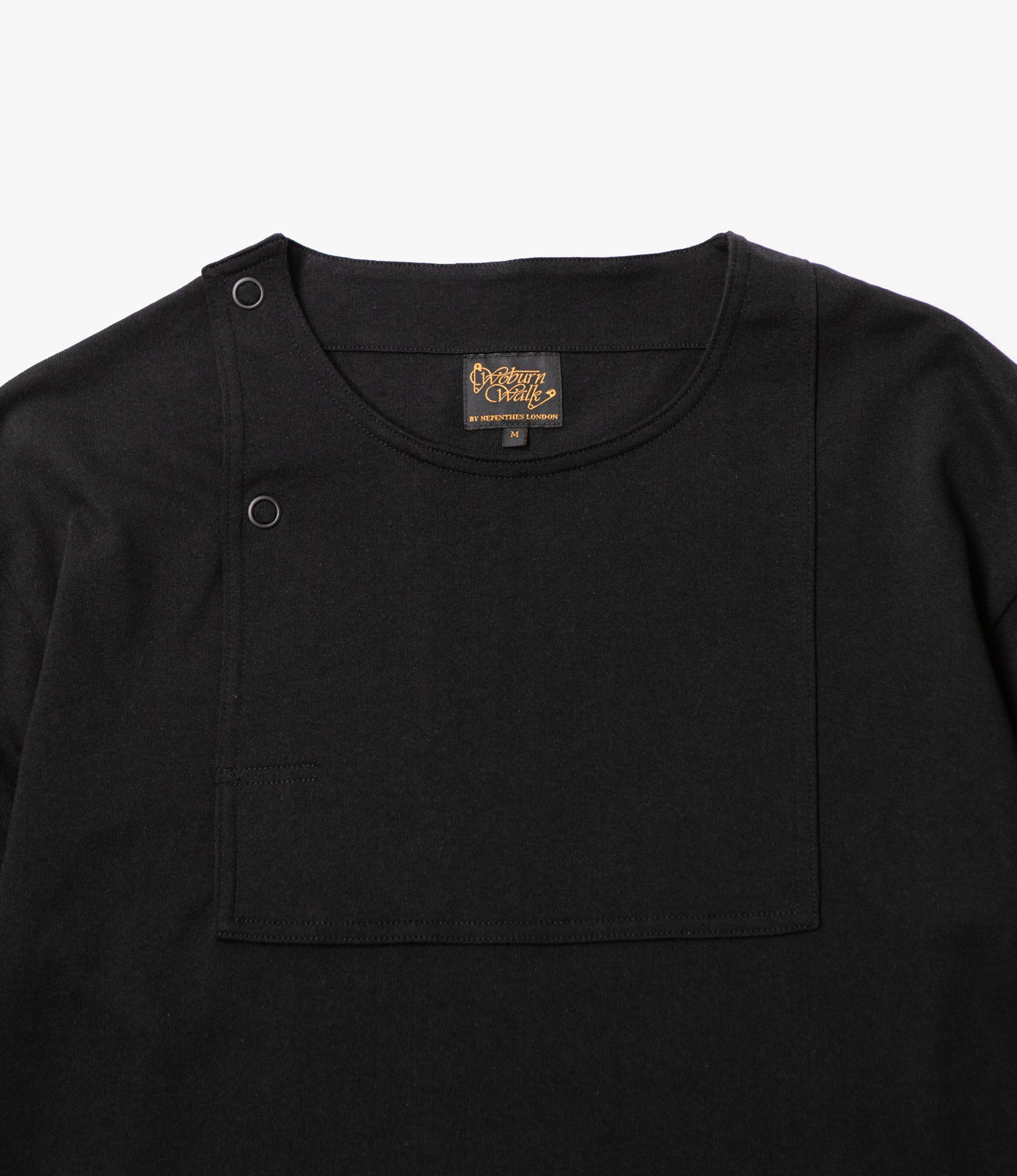 Fisherman Bib Neck Shirt – Black