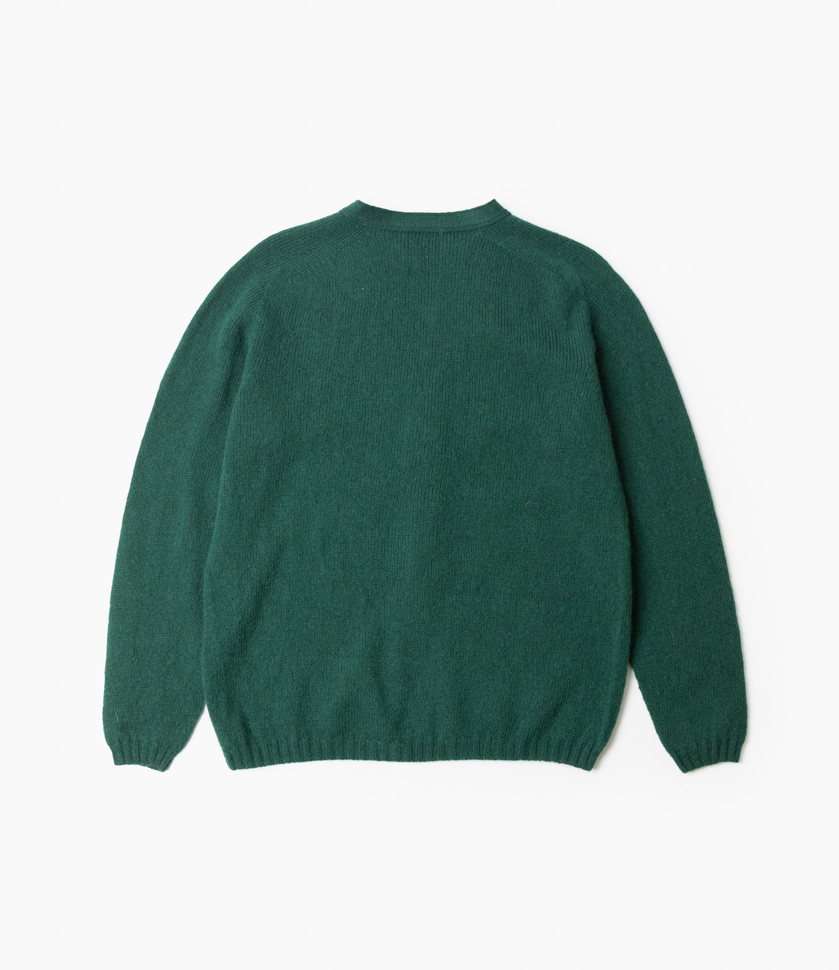 Fisherman Cardigan – Green Shetland Wool
