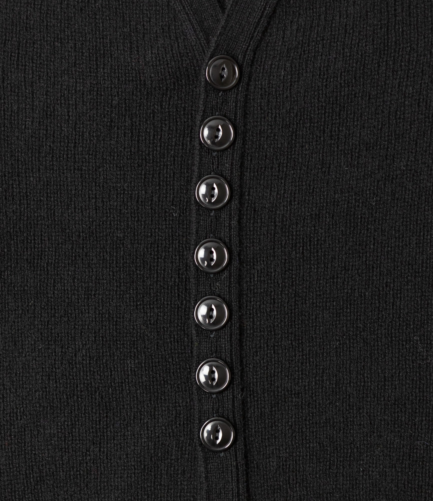 Fisherman Cardigan – Black Shetland Wool