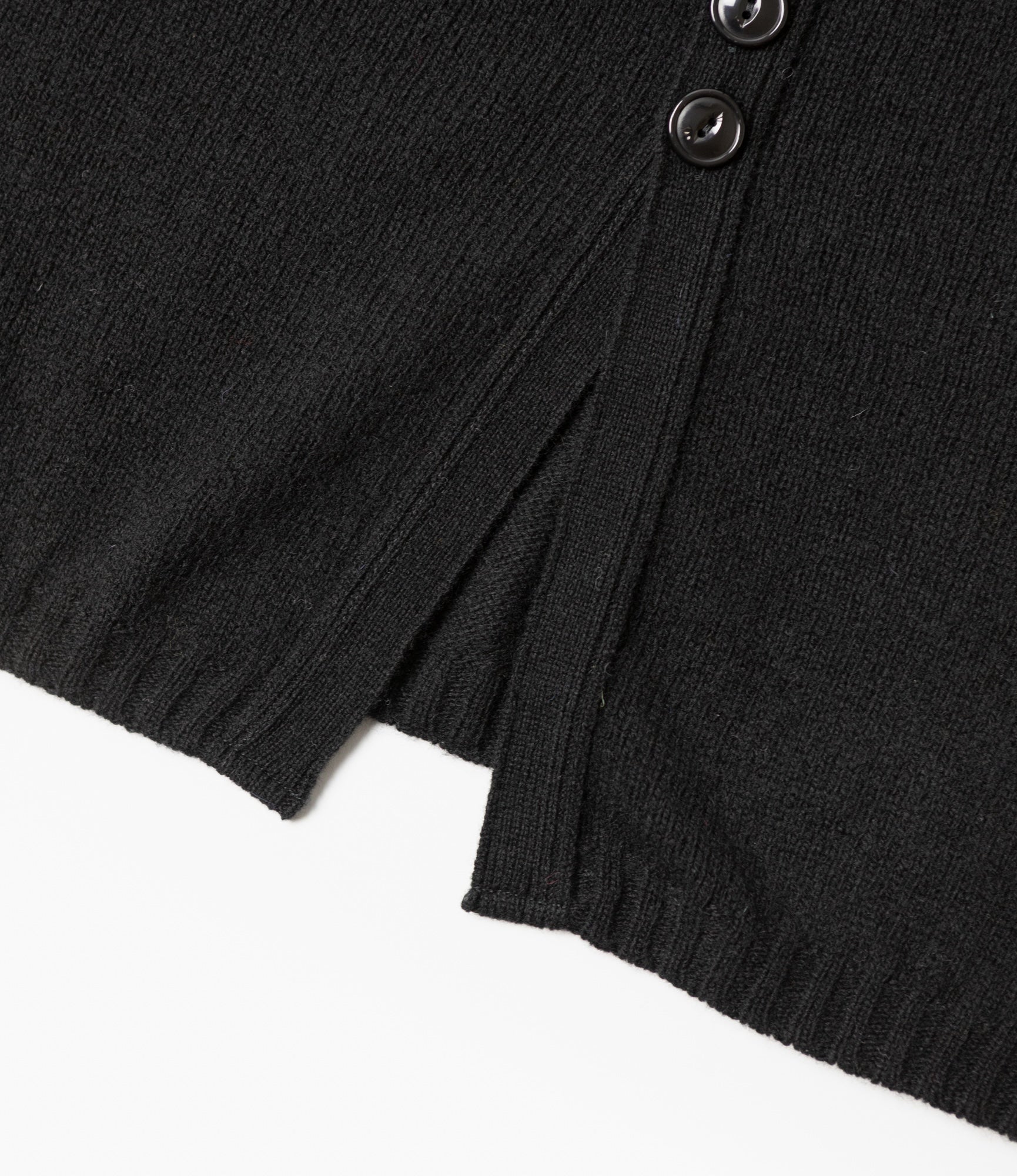 Fisherman Cardigan – Black Shetland Wool