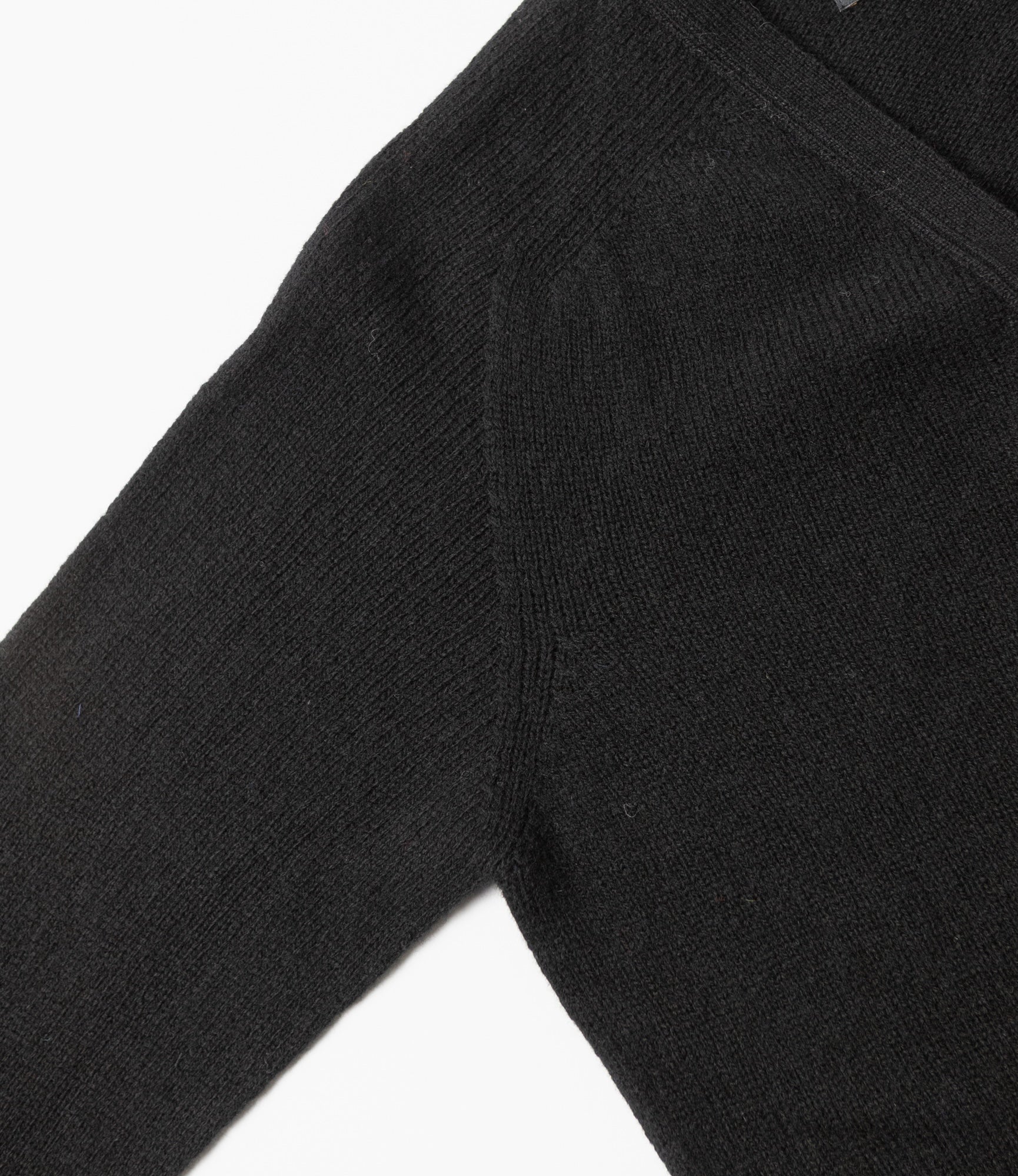 Fisherman Cardigan – Black Shetland Wool