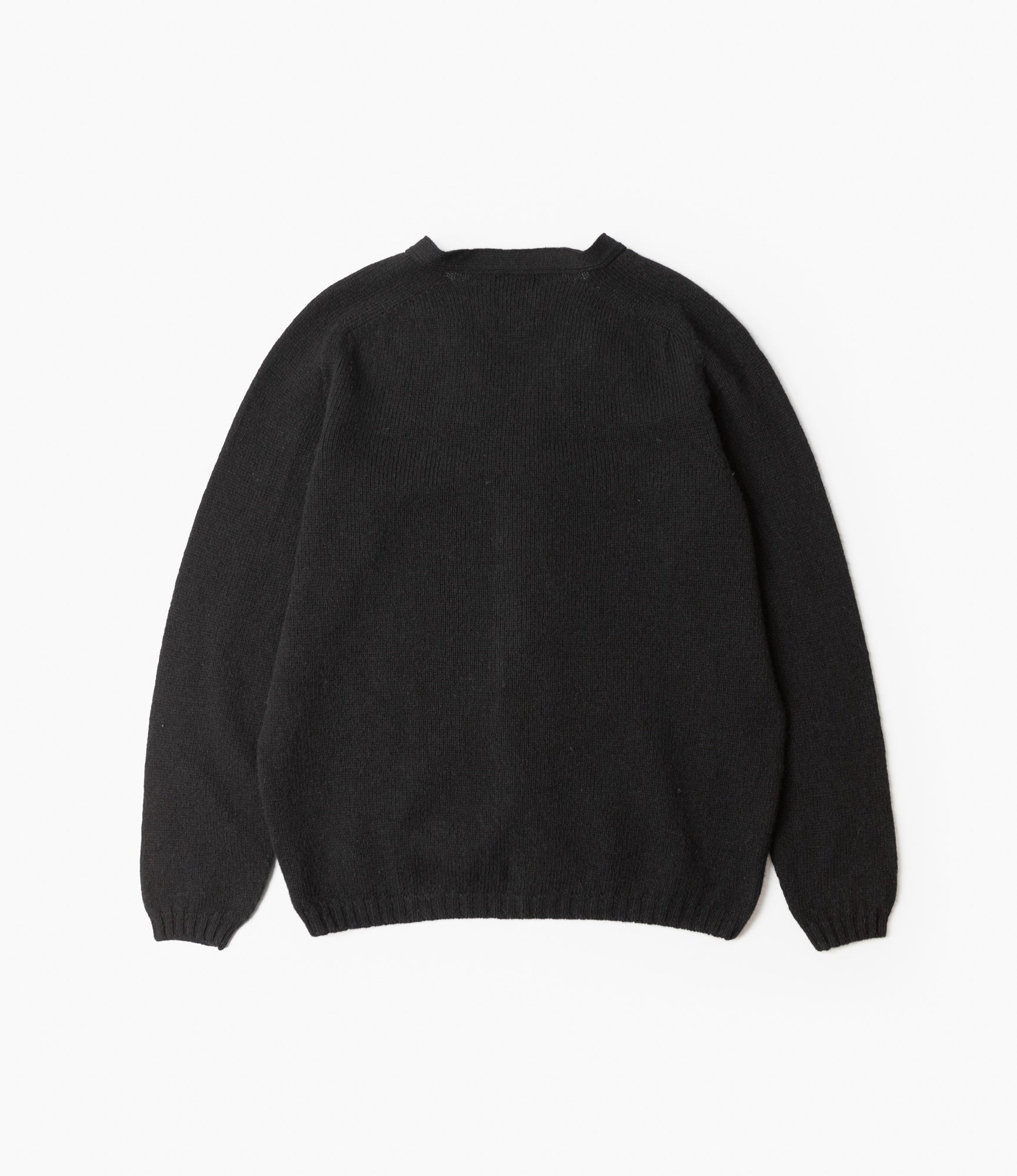 Fisherman Cardigan – Black Shetland Wool