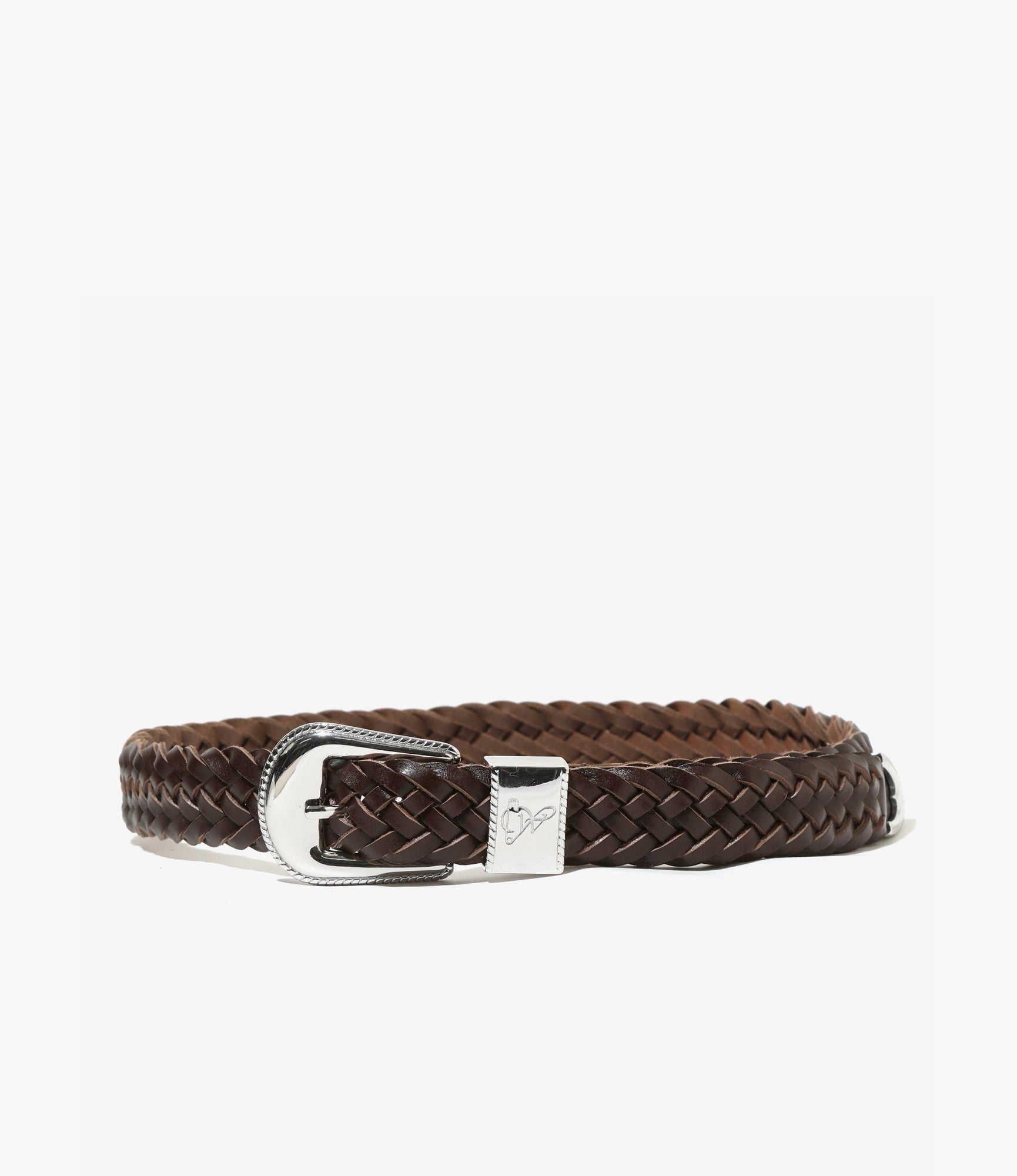 Wing Tip 6-Ply Braided Belt – Brown Leather