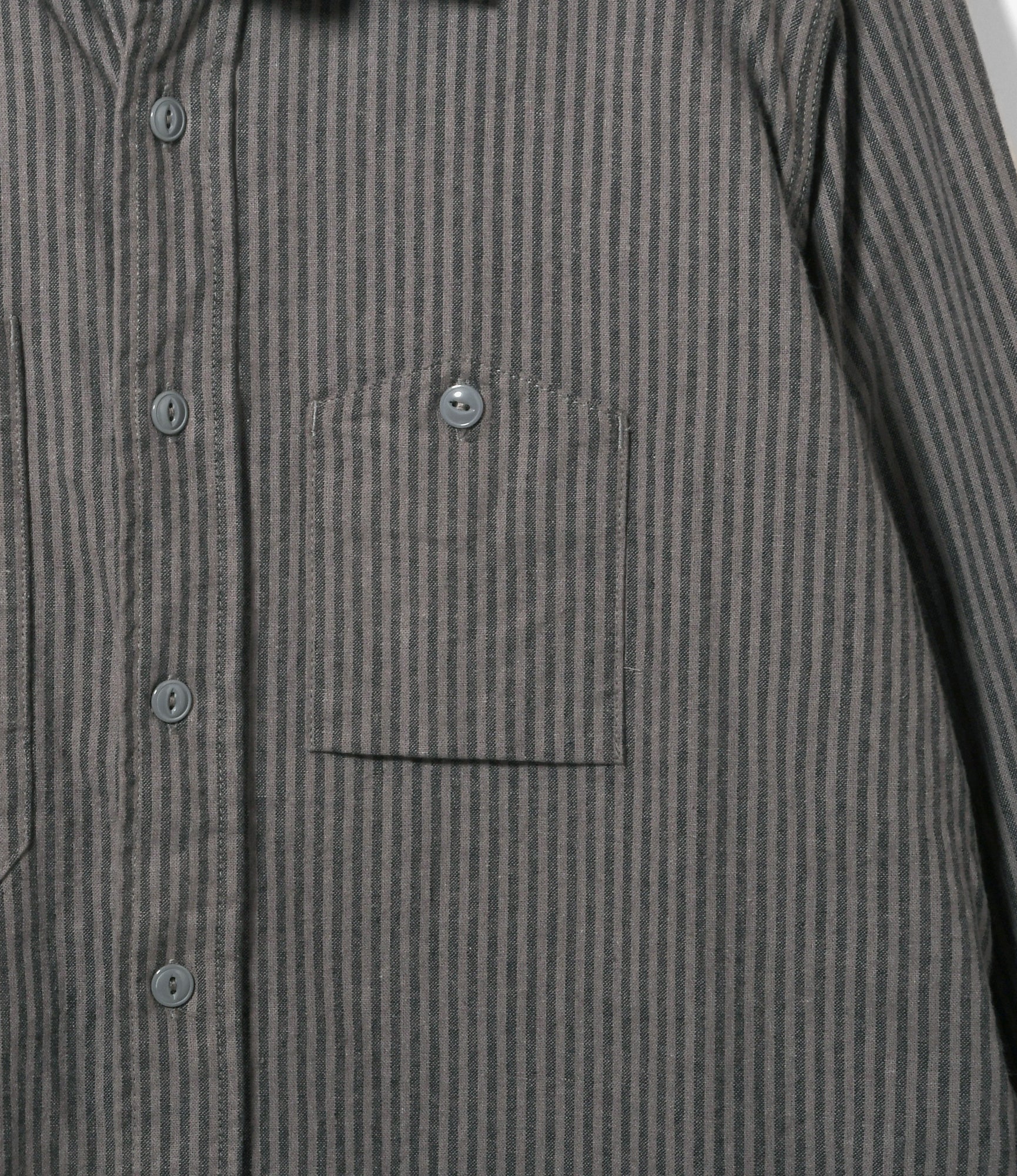 Work Shirt – Charcoal/Grey Stripe Linen Cotton