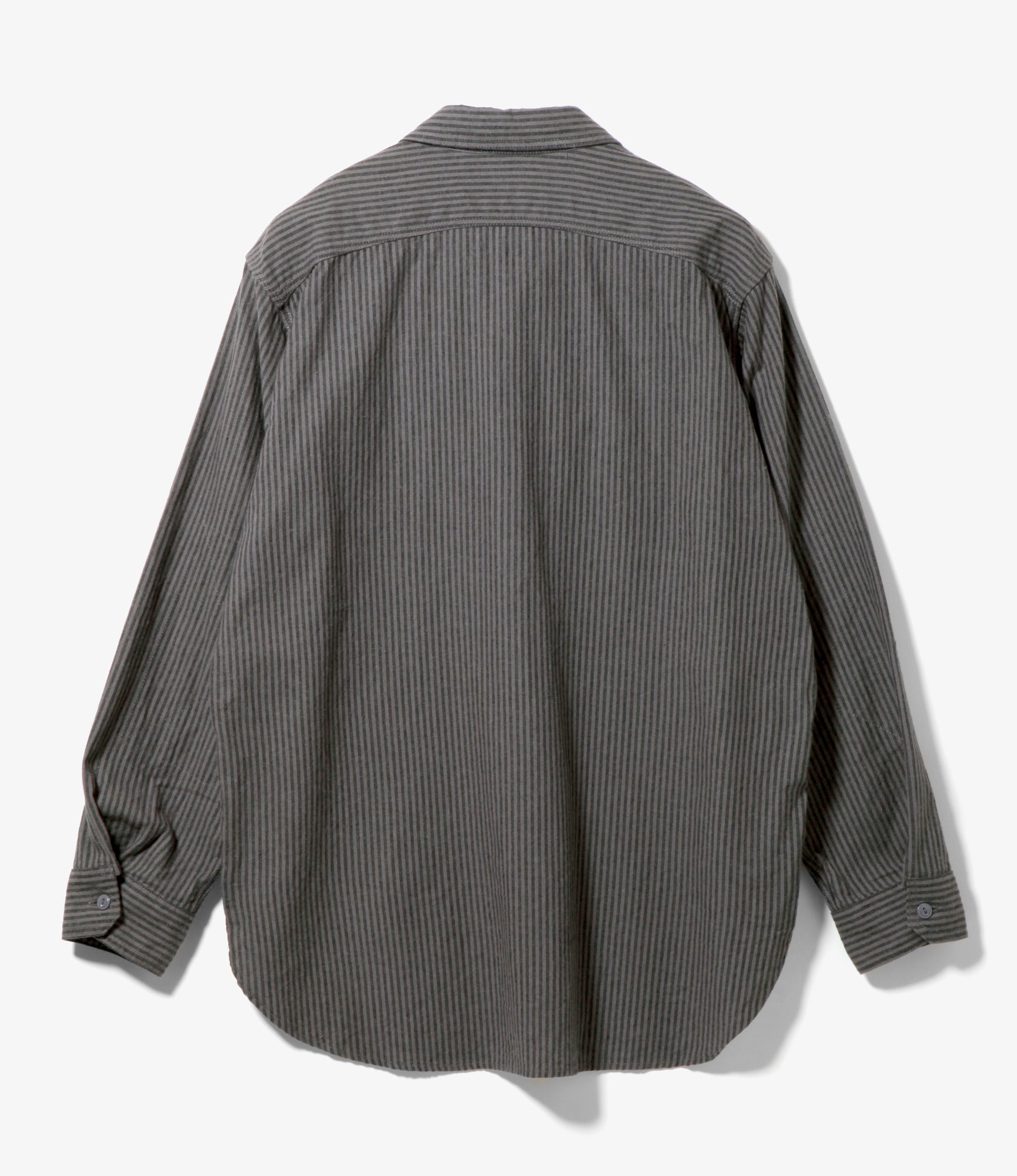 Work Shirt – Charcoal/Grey Stripe Linen Cotton