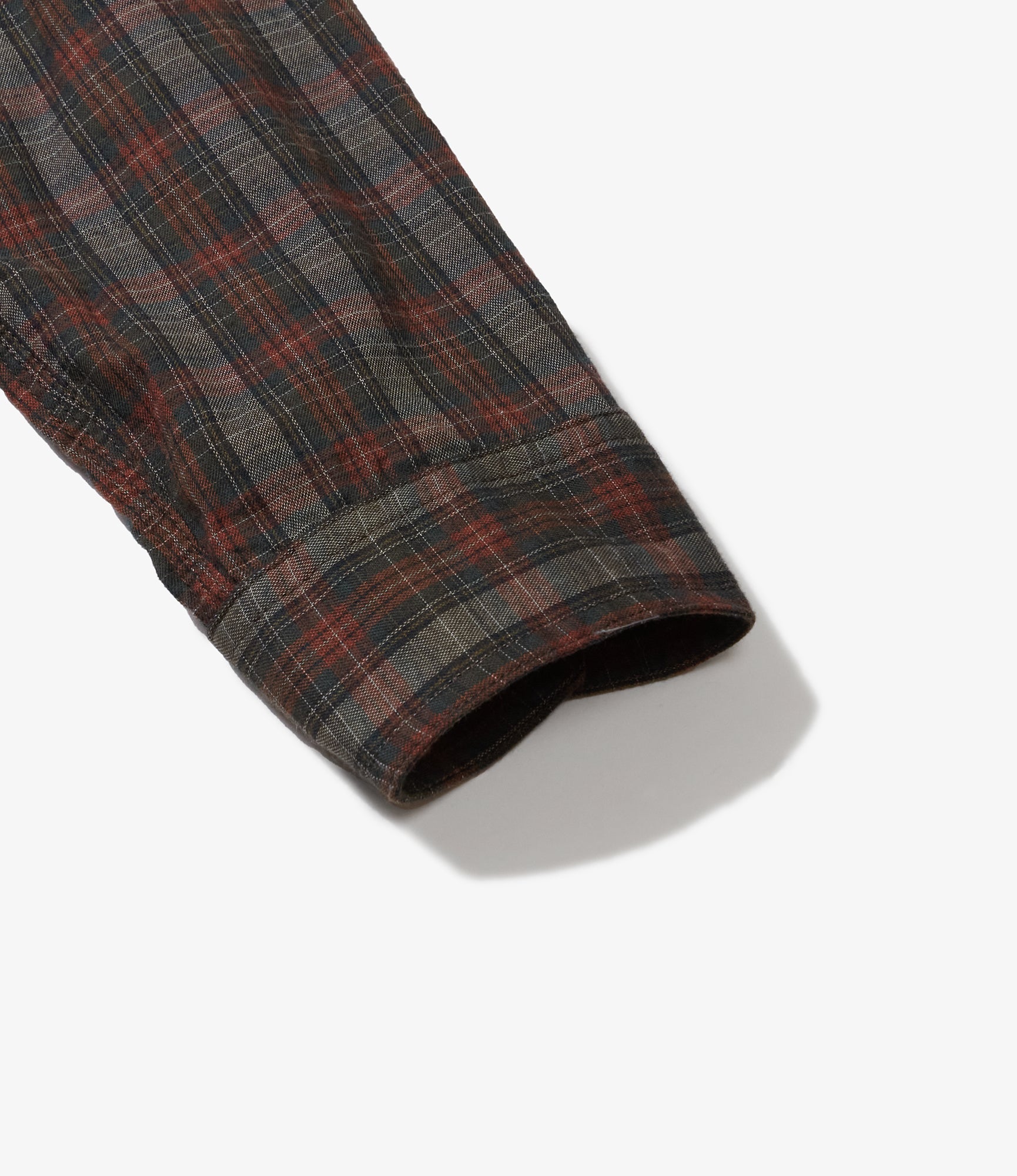 Work Shirt – Olive/Red Cotton Smoky Plaid