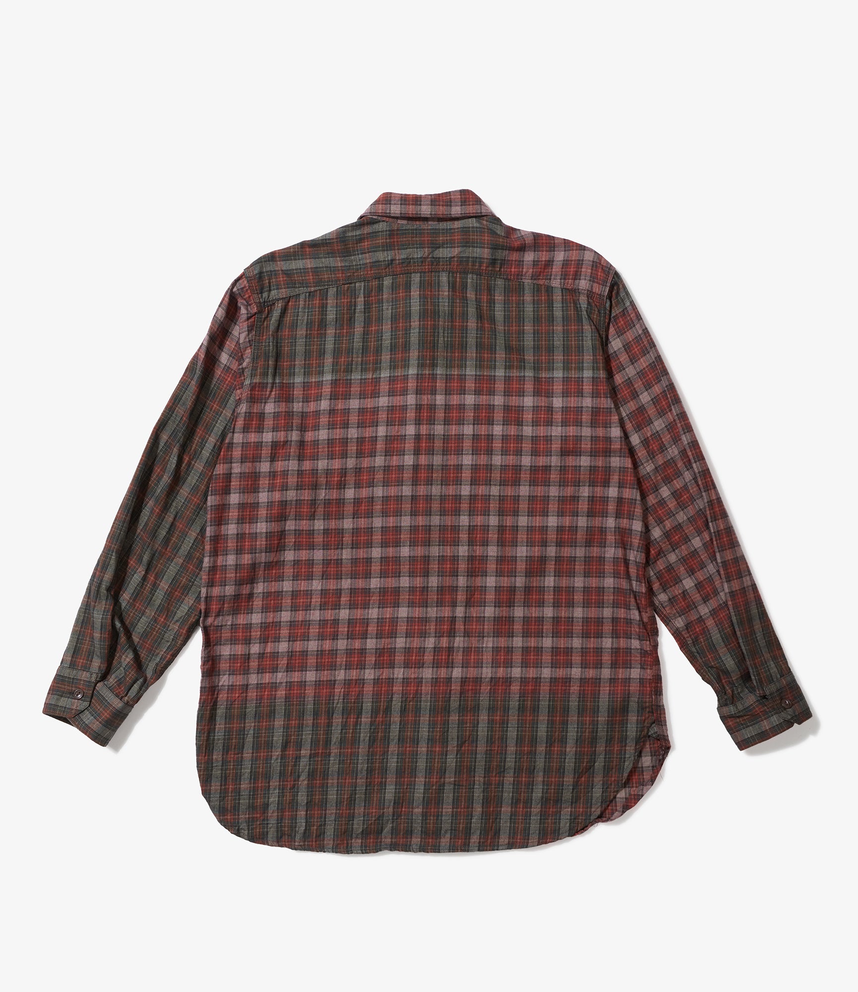 Work Shirt – Olive/Red Cotton Smoky Plaid