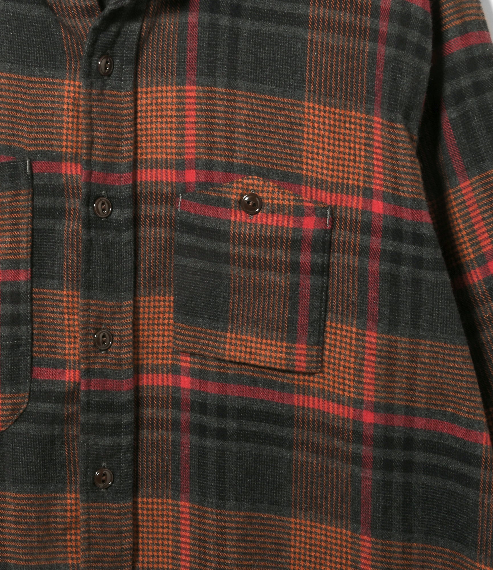 Work Shirt – Orange/Red Cotton Plaid Flannel