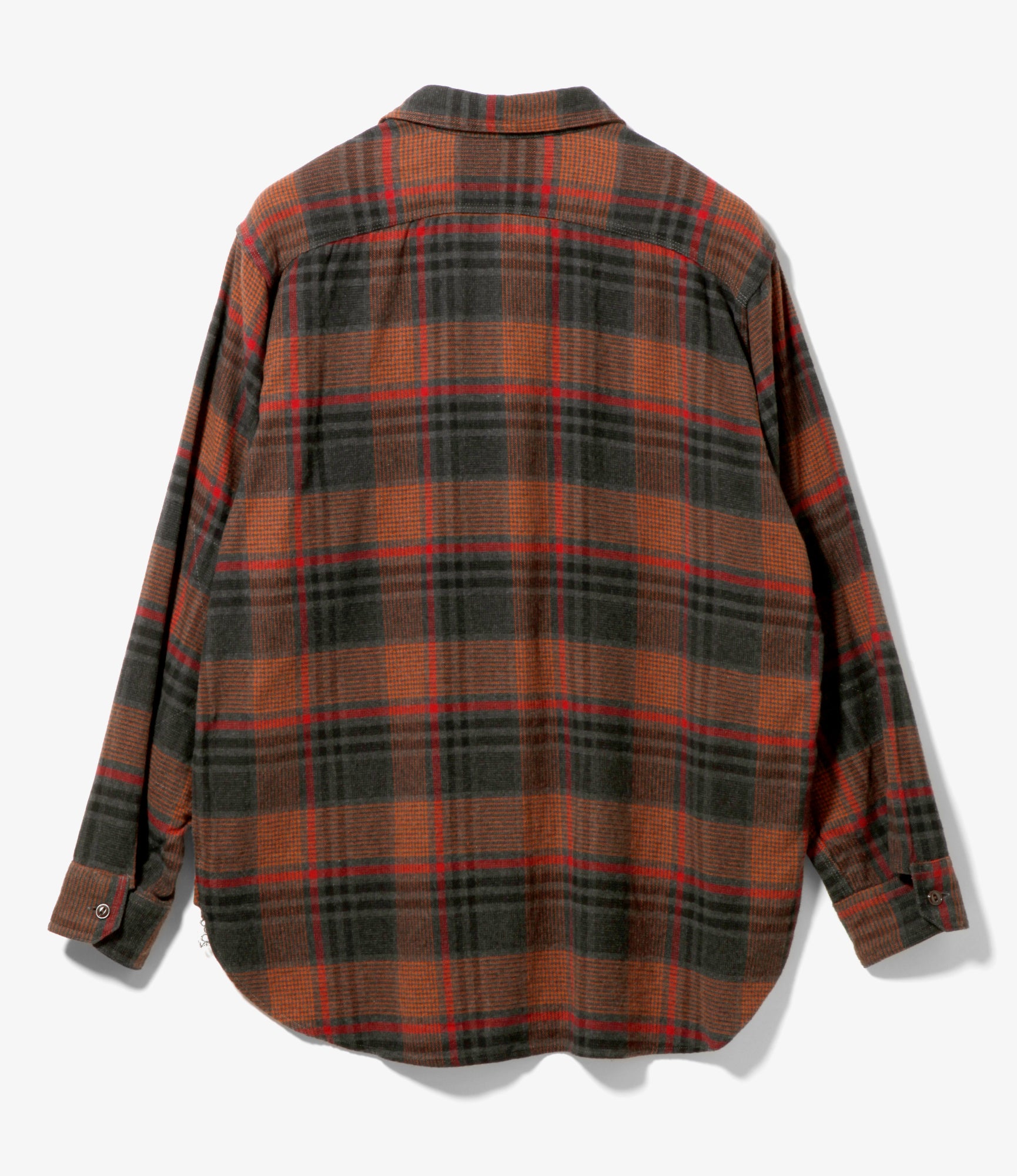 Work Shirt – Orange/Red Cotton Plaid Flannel