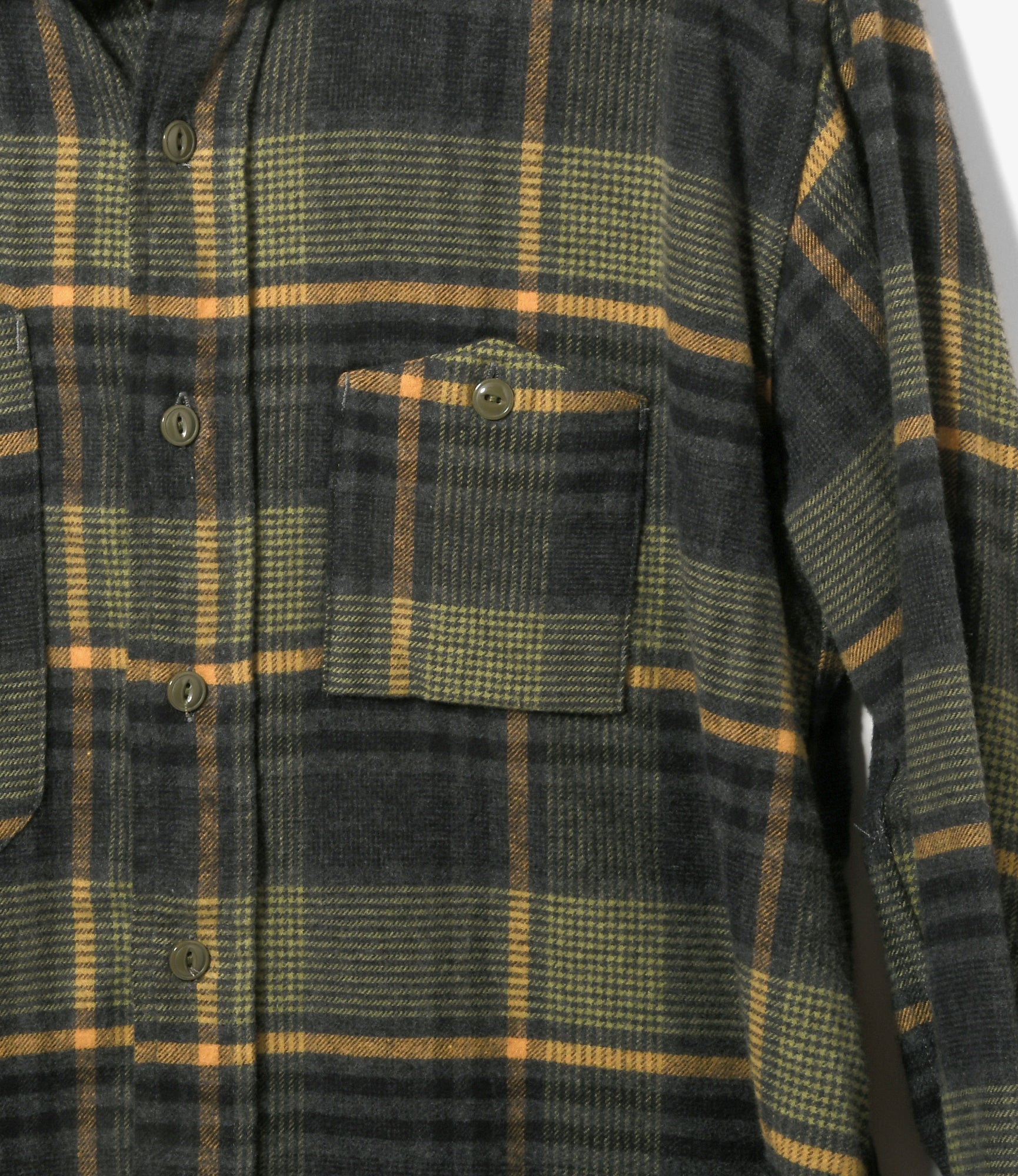 Work Shirt – Yellow/Grey Plaid Cotton Flannel