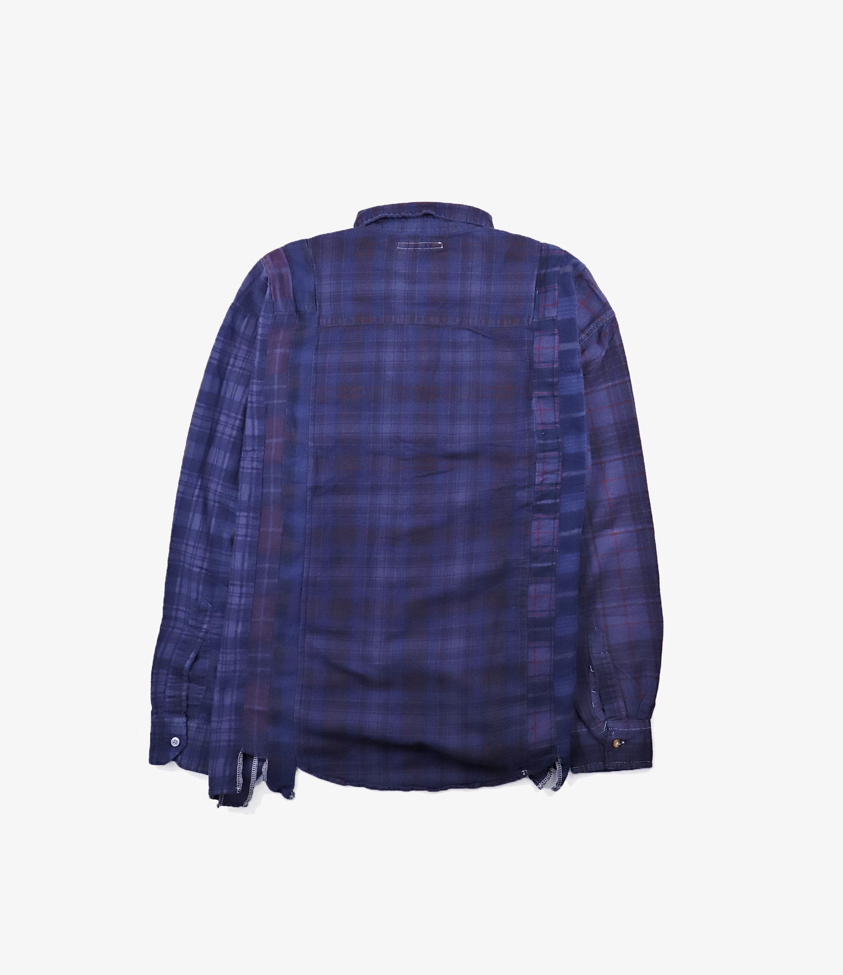 Rebuild by Needles Flannel Shirt - 7 Cuts Shirt / Over Dye - Purple