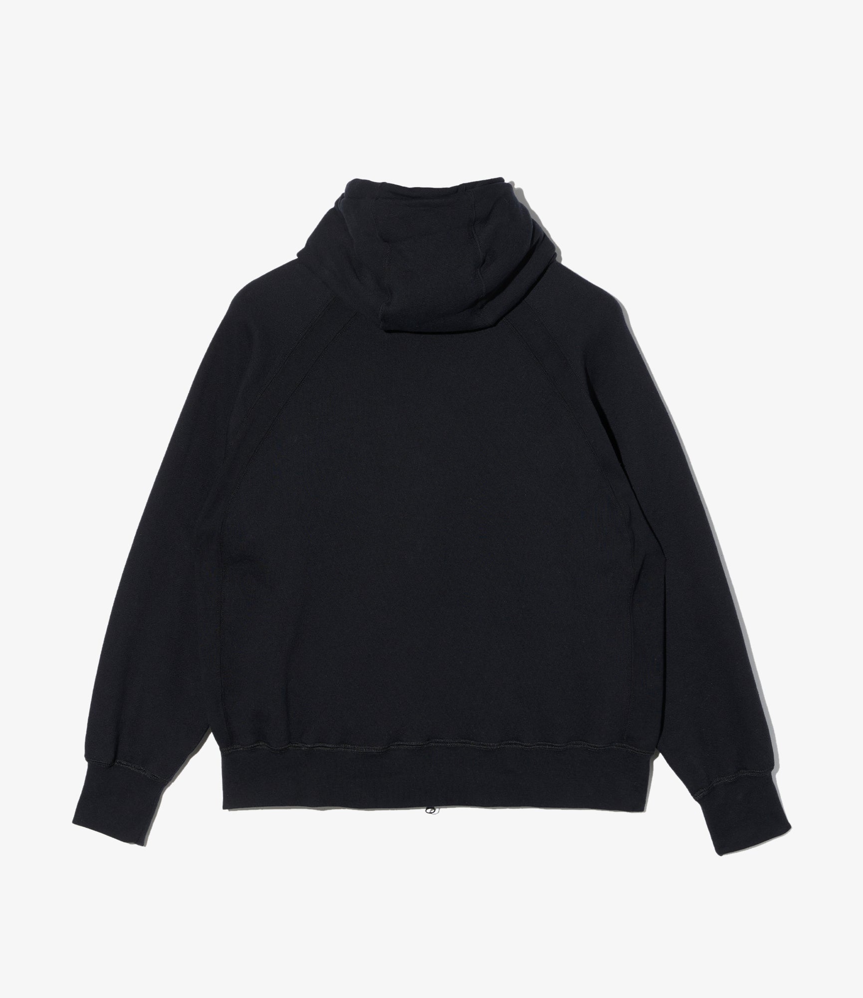 Zip Up Hoodie – Black 12oz Cotton Fleece