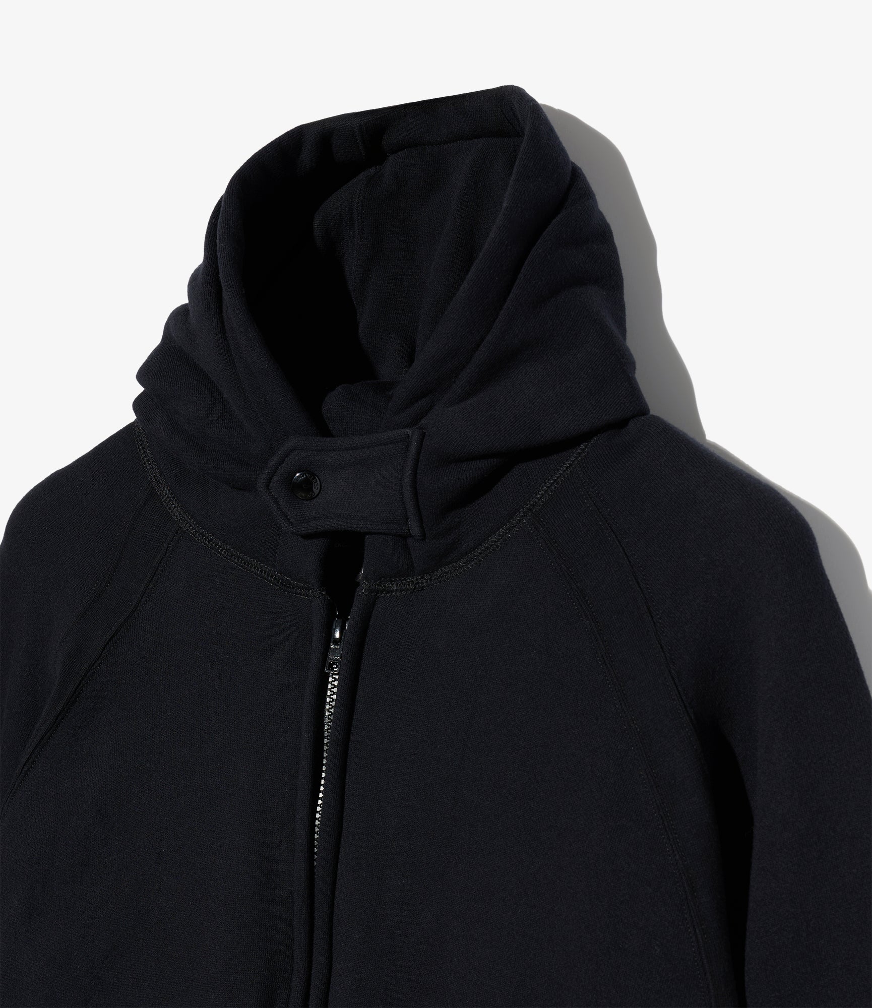 Zip Up Hoodie – Black 12oz Cotton Fleece