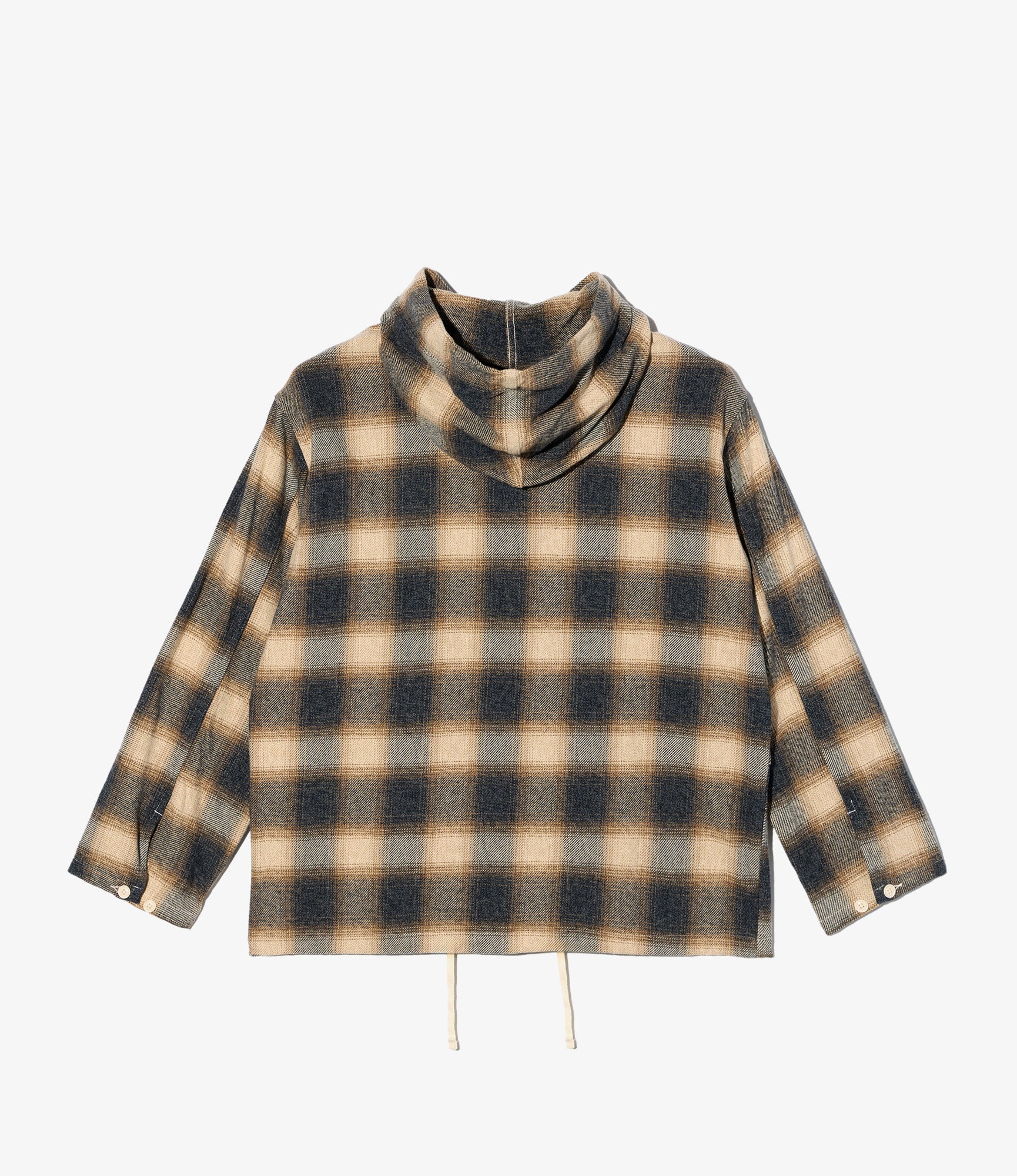 Zip Hooded Shirt – Khaki Shadow Plaid Flannel