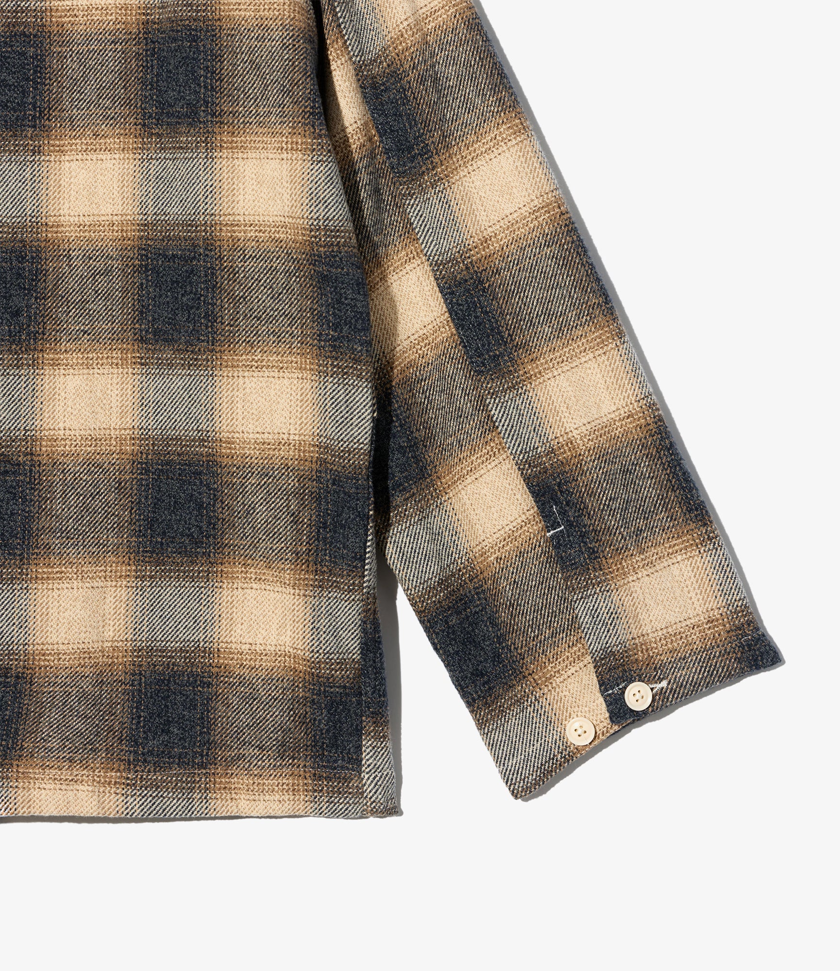 Zip Hooded Shirt – Khaki Shadow Plaid Flannel