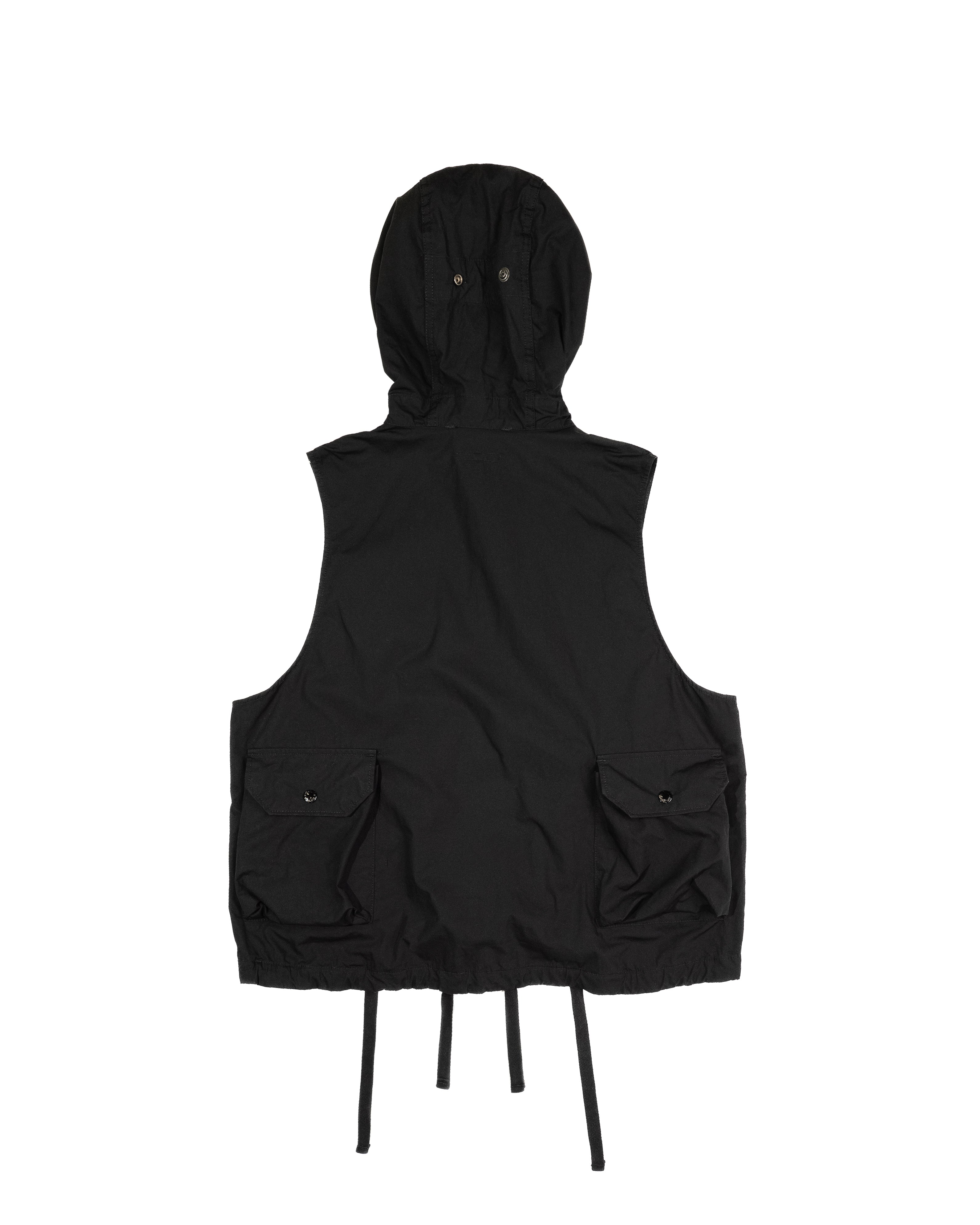 Engineered Garments Field Vest - Black Cotton Duracloth Poplin