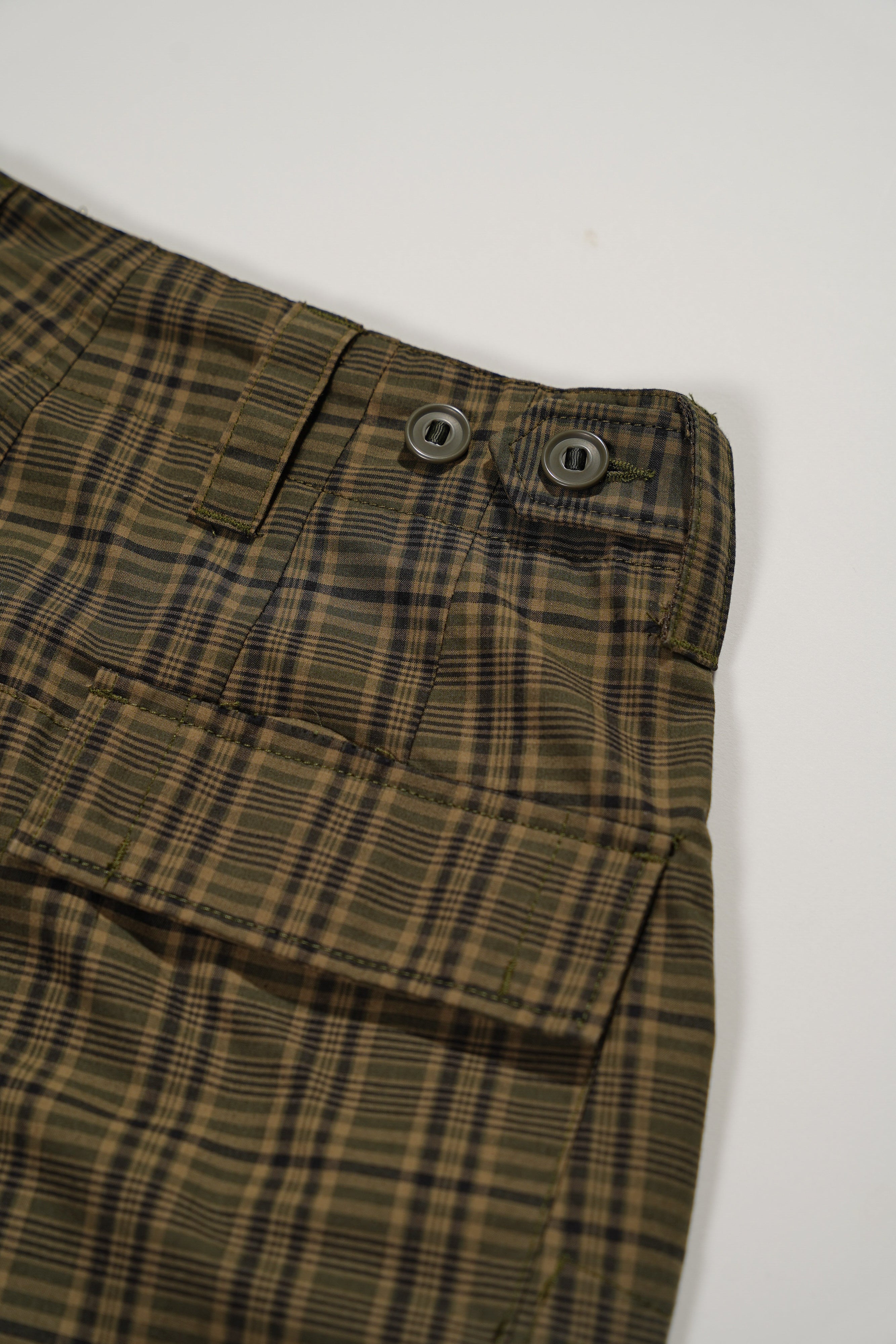 Engineered Garments Blank Label Royal Gaucho Pants - Olive Poly Cotton Small Plaid