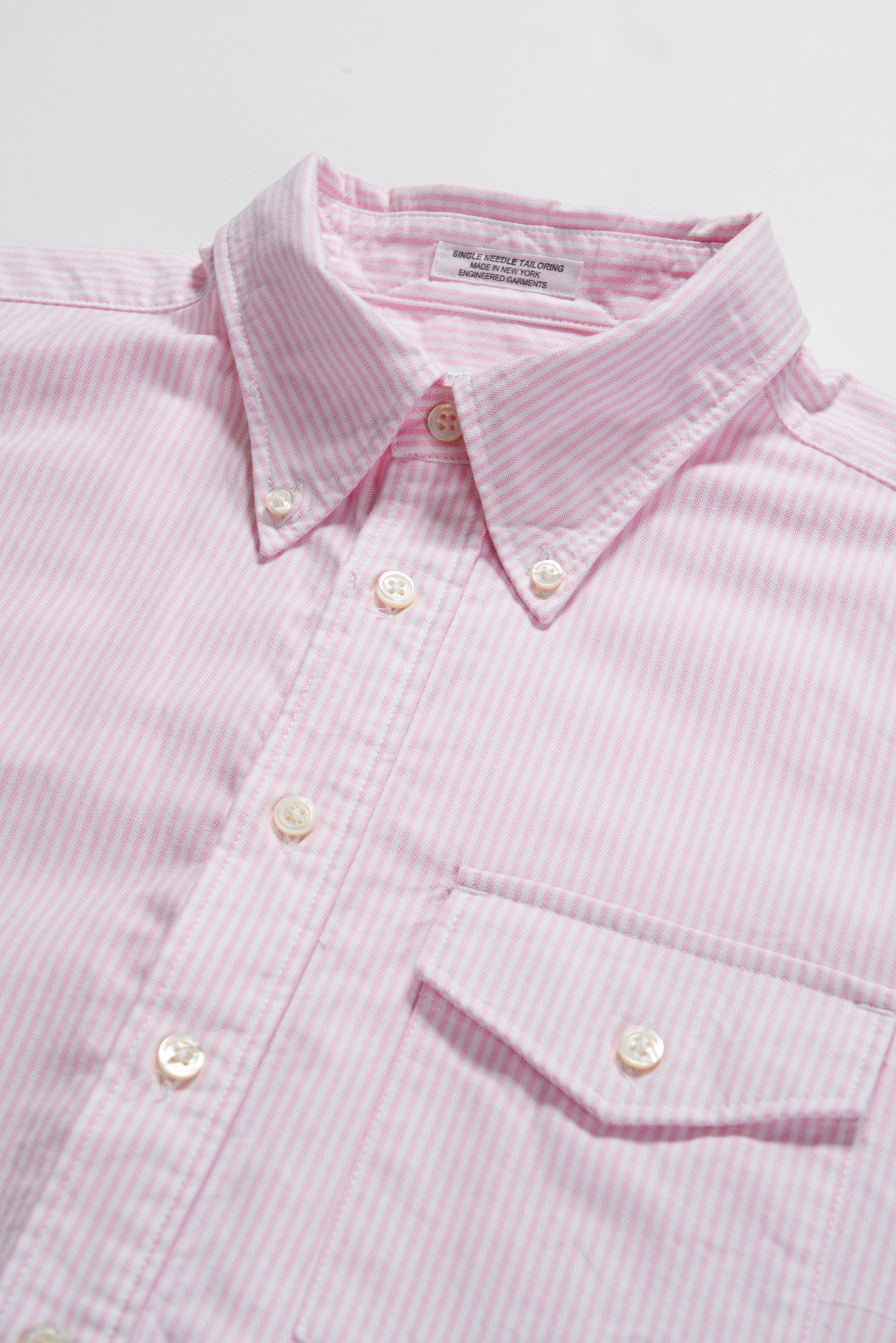 Engineered Garments IVY BD Shirt - Pink Candy Stripe Oxford