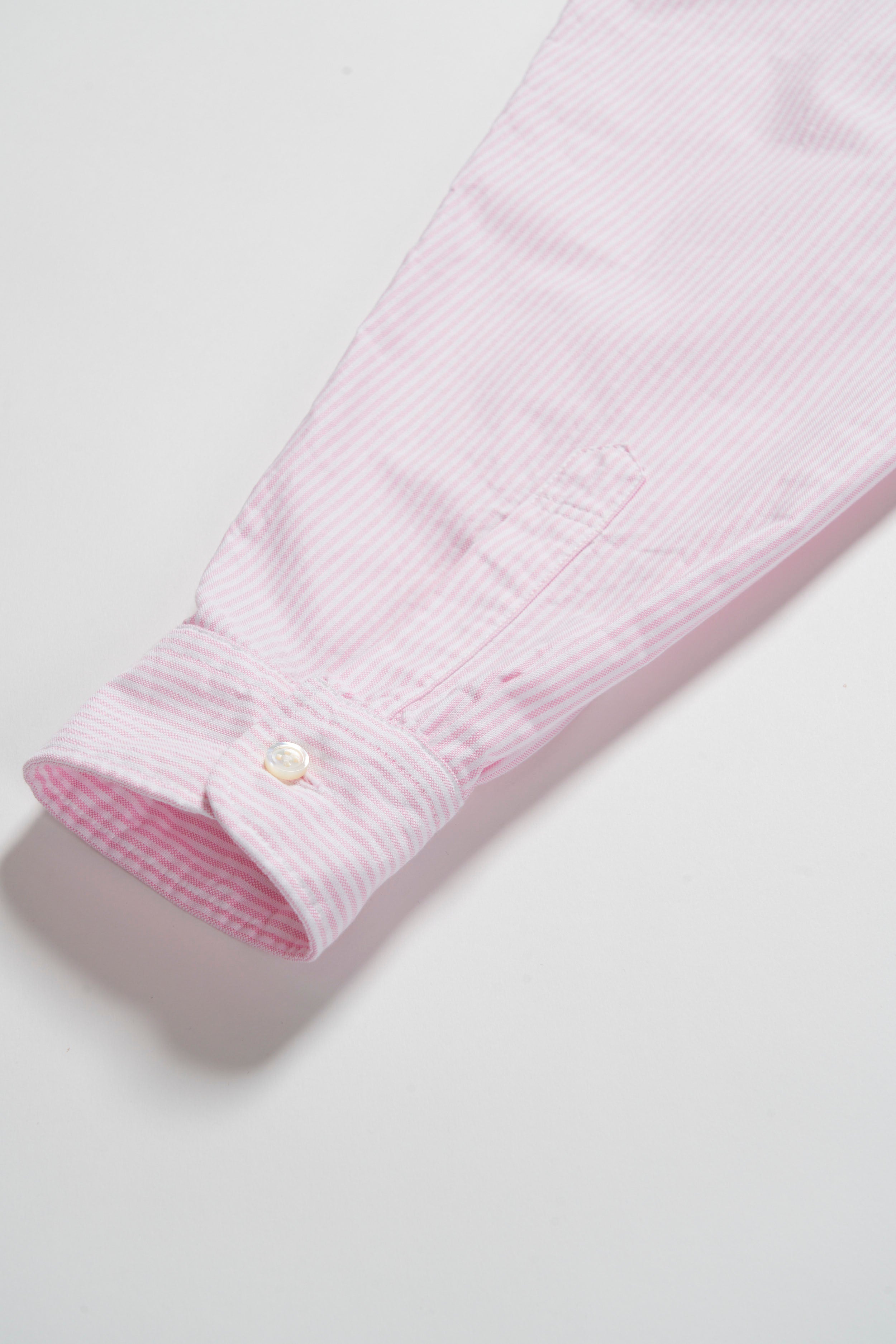 Engineered Garments IVY BD Shirt - Pink Candy Stripe Oxford