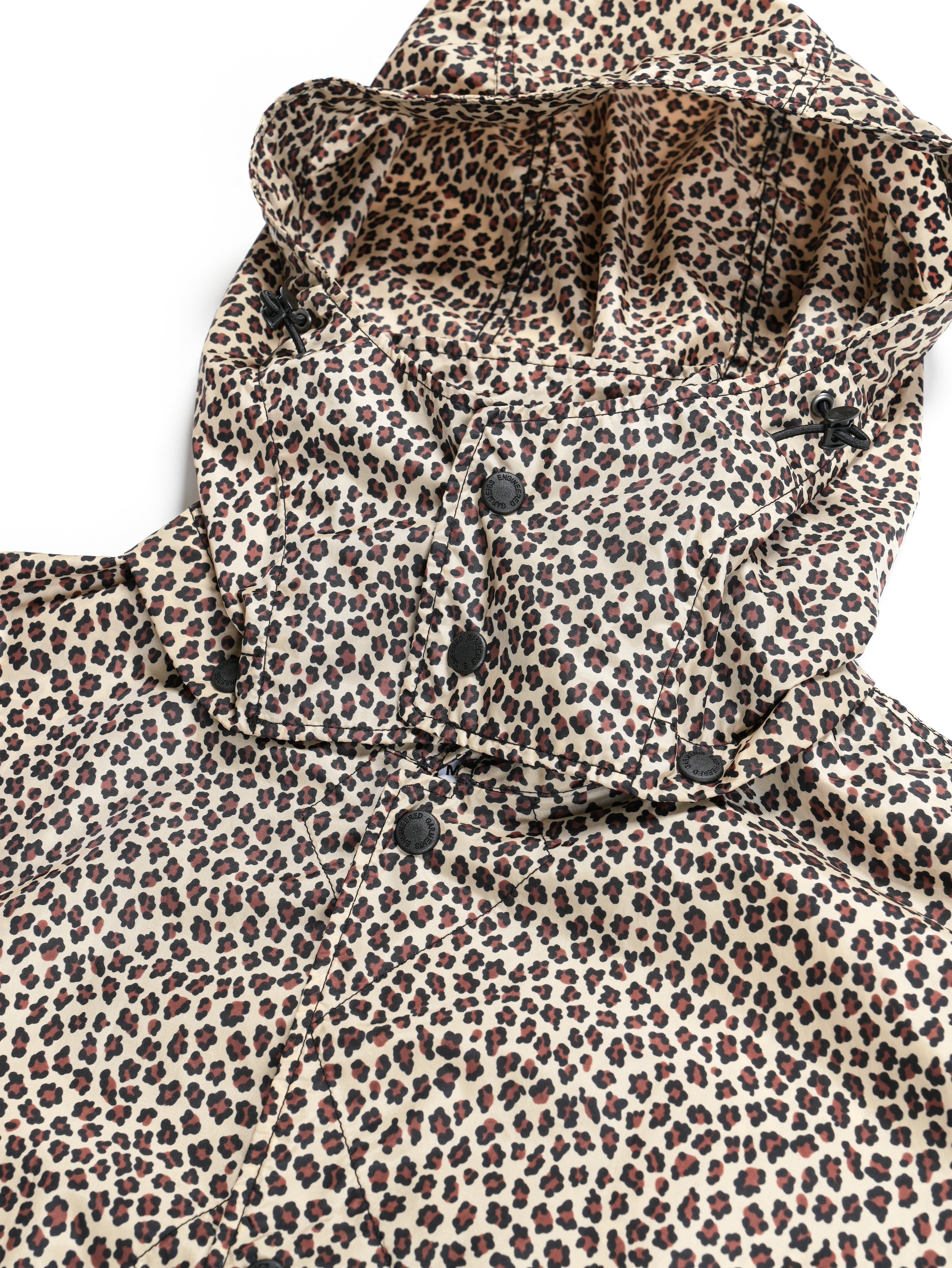Engineered Garments Wind Breaker - Khaki Nylon Leopard Print