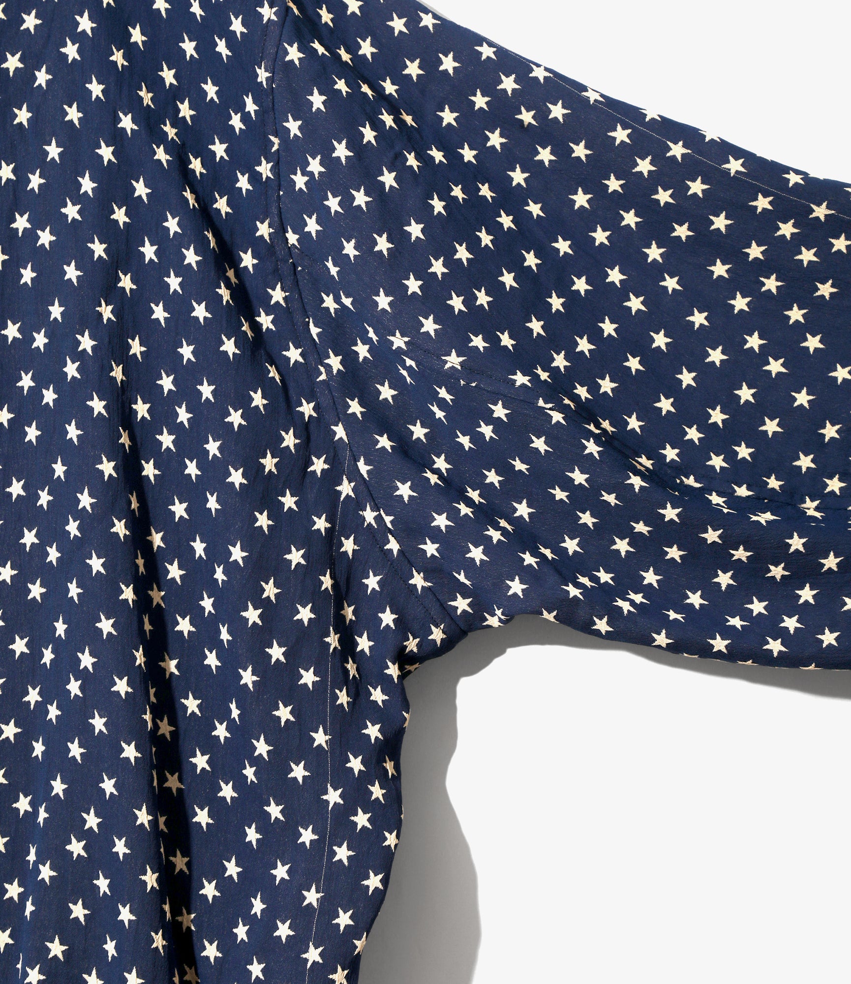 Zipped Hoodie – Navy Star Double-Weave Jacquard