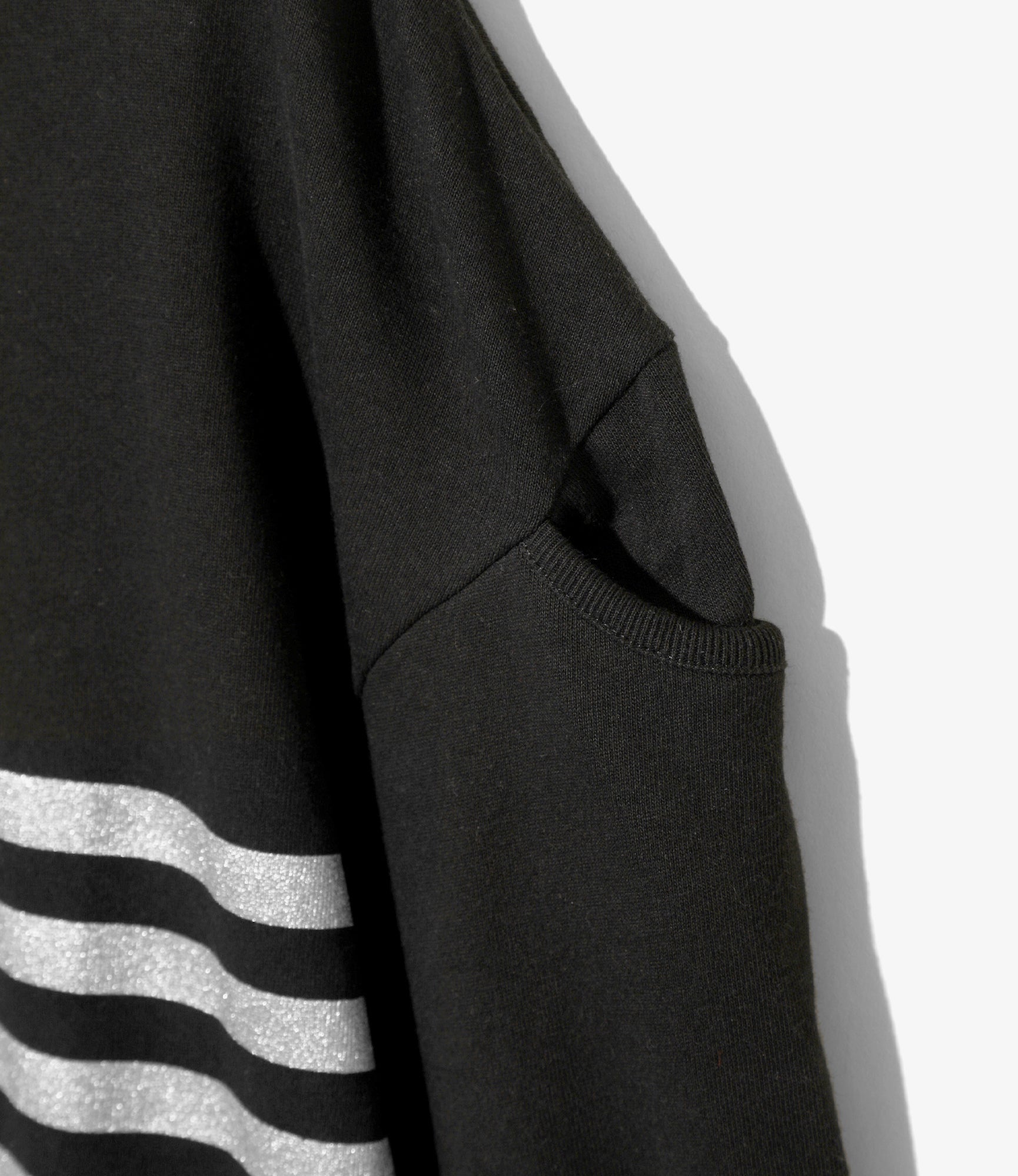 Woburn Walk Fisherman Boat Neck Shirt - Gusset - Black/Metallic Stripe – Woburn Walk – Nepenthes London