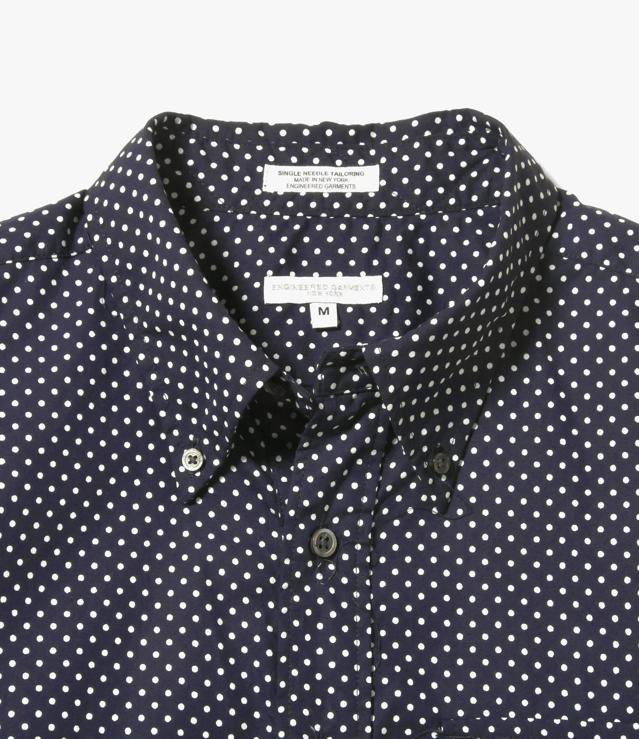 Engineered Garments Nepenthes SP Ivy BD Shirt - Navy Big PD Broadcloth