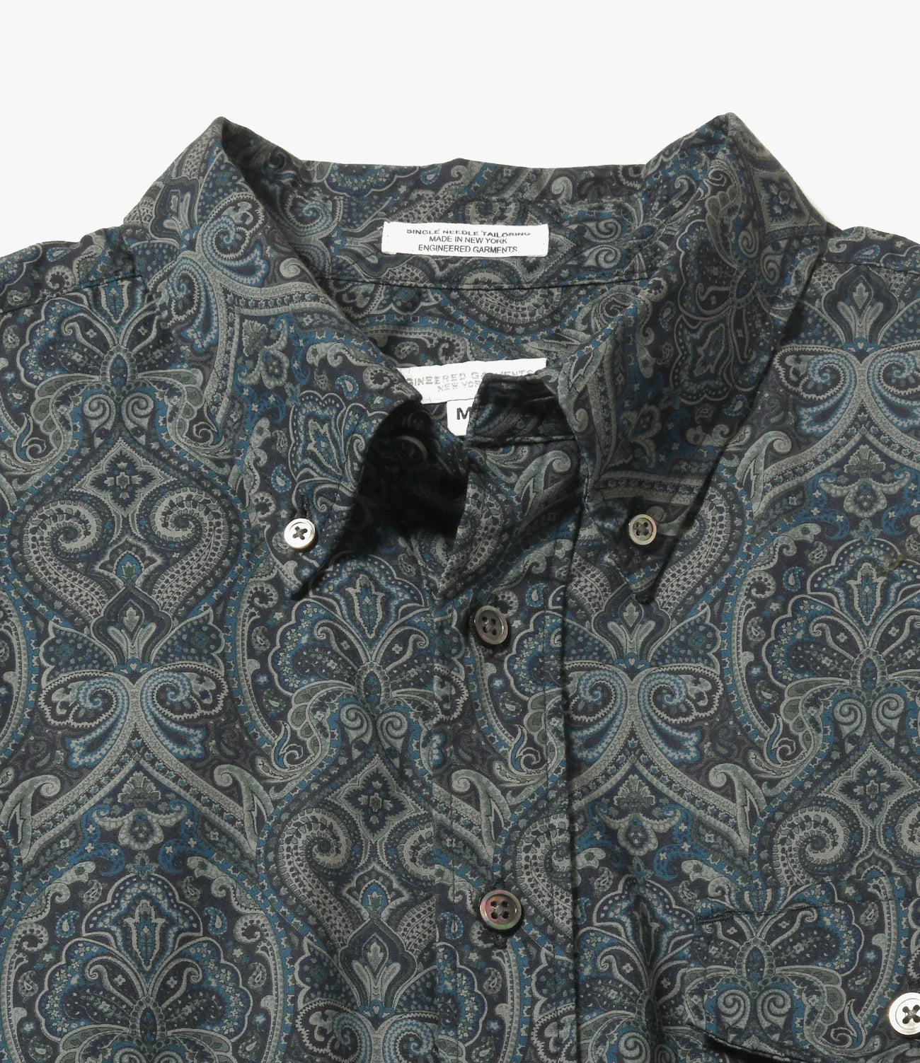 Engineered Garments Nepenthes SP Ivy BD Shirt - Navy Cotton Paisley Print