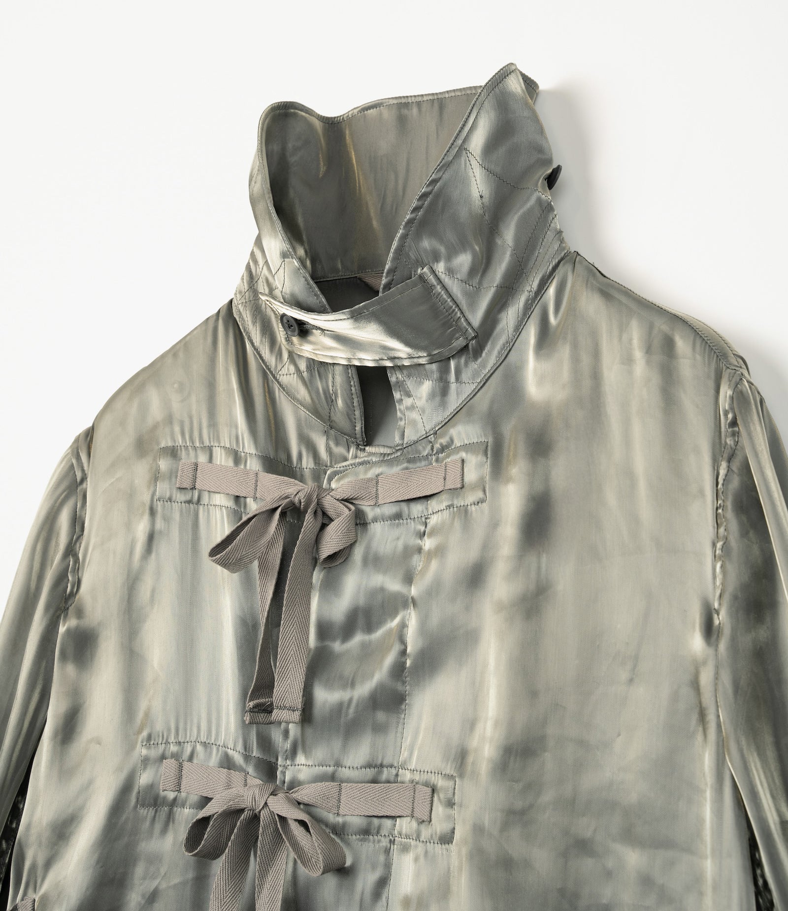 Duffle Dress – Grey Satin Weave