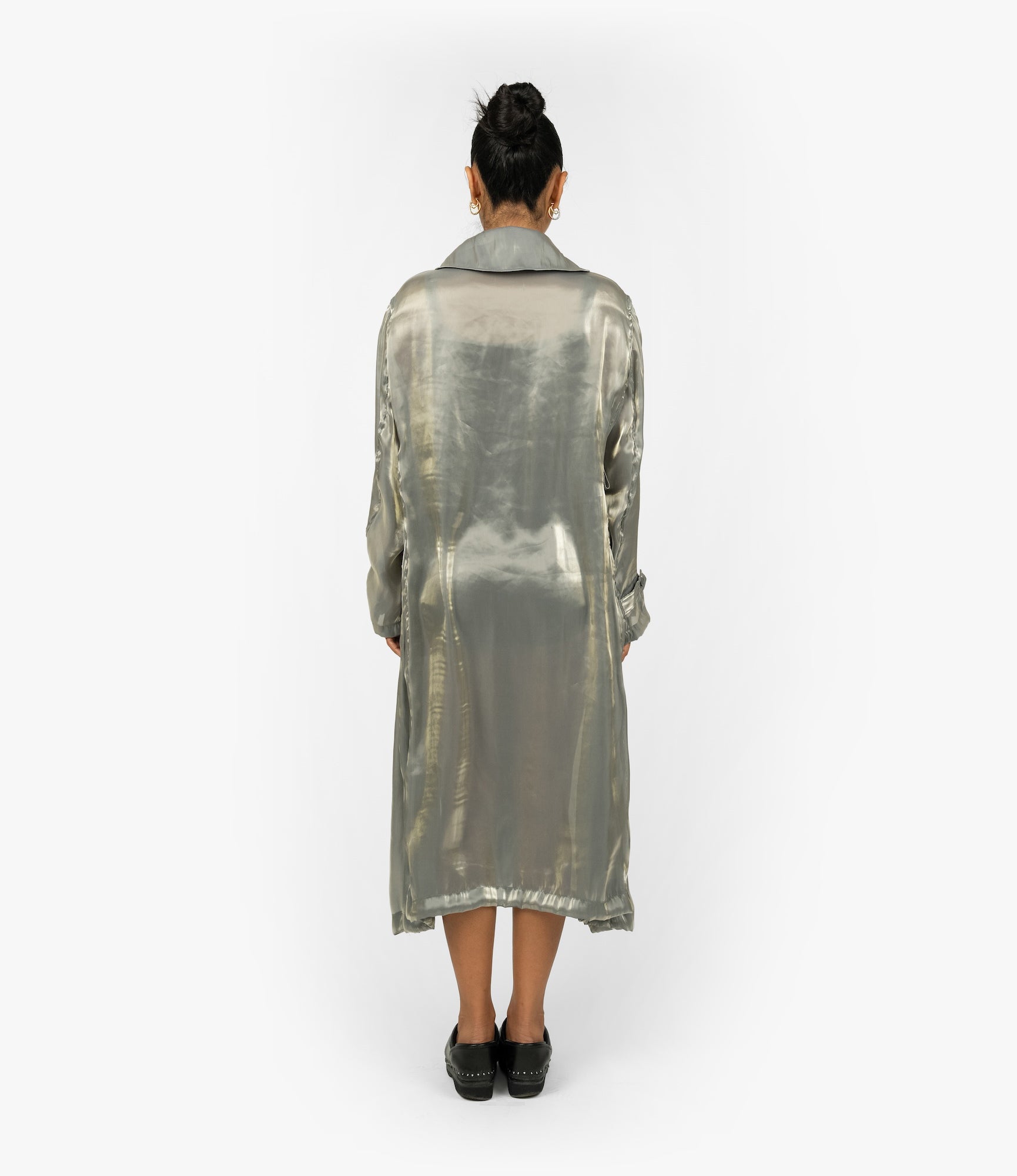 Duffle Dress – Grey Satin Weave