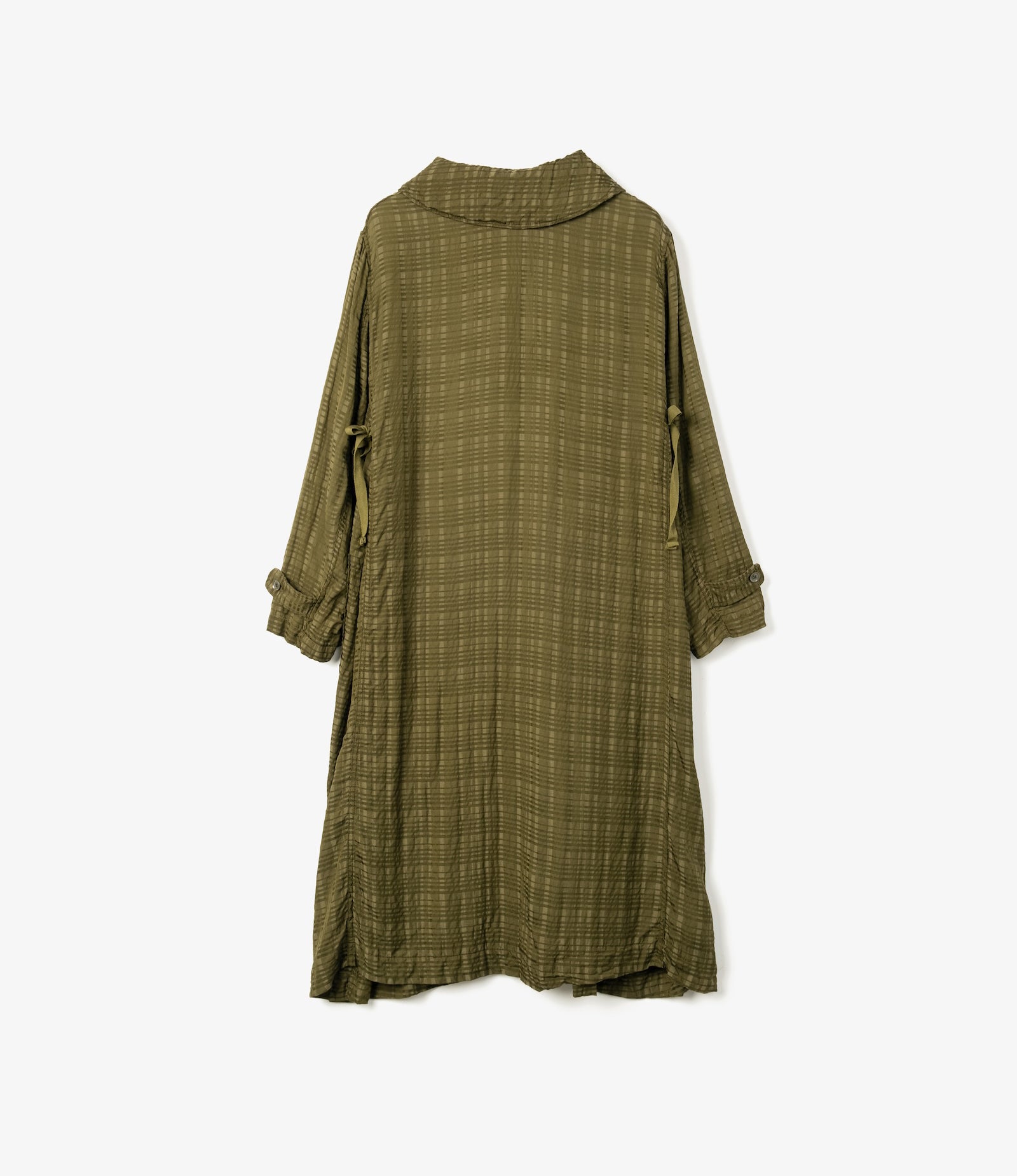 Duffle Dress – Olive Check Rayon Cotton