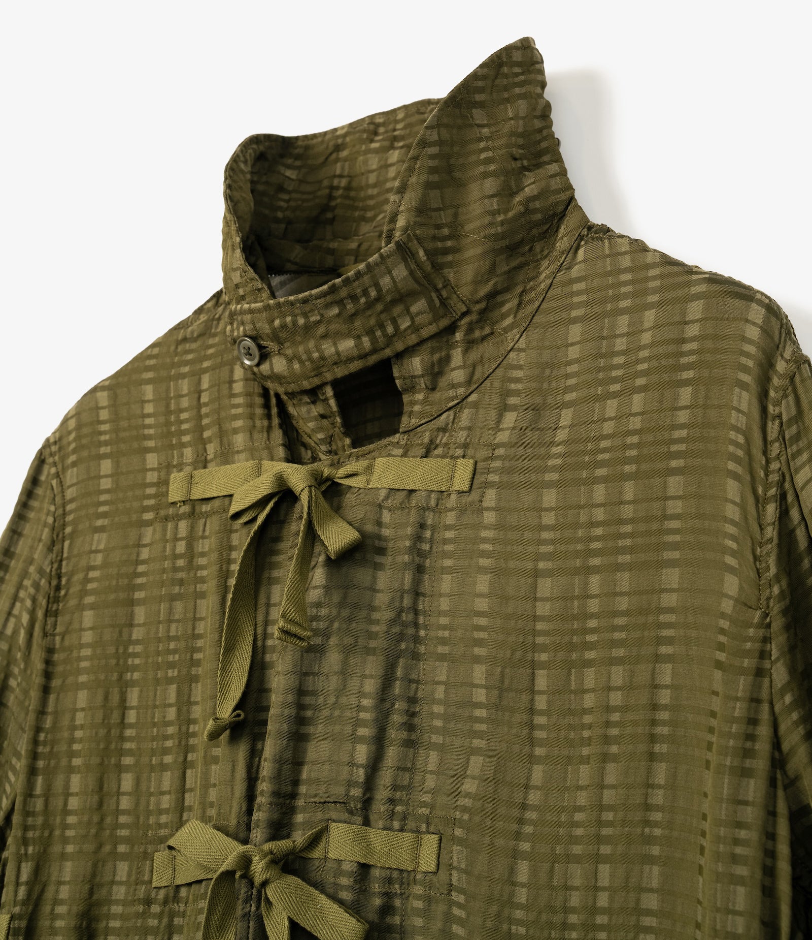 Duffle Dress – Olive Check Rayon Cotton
