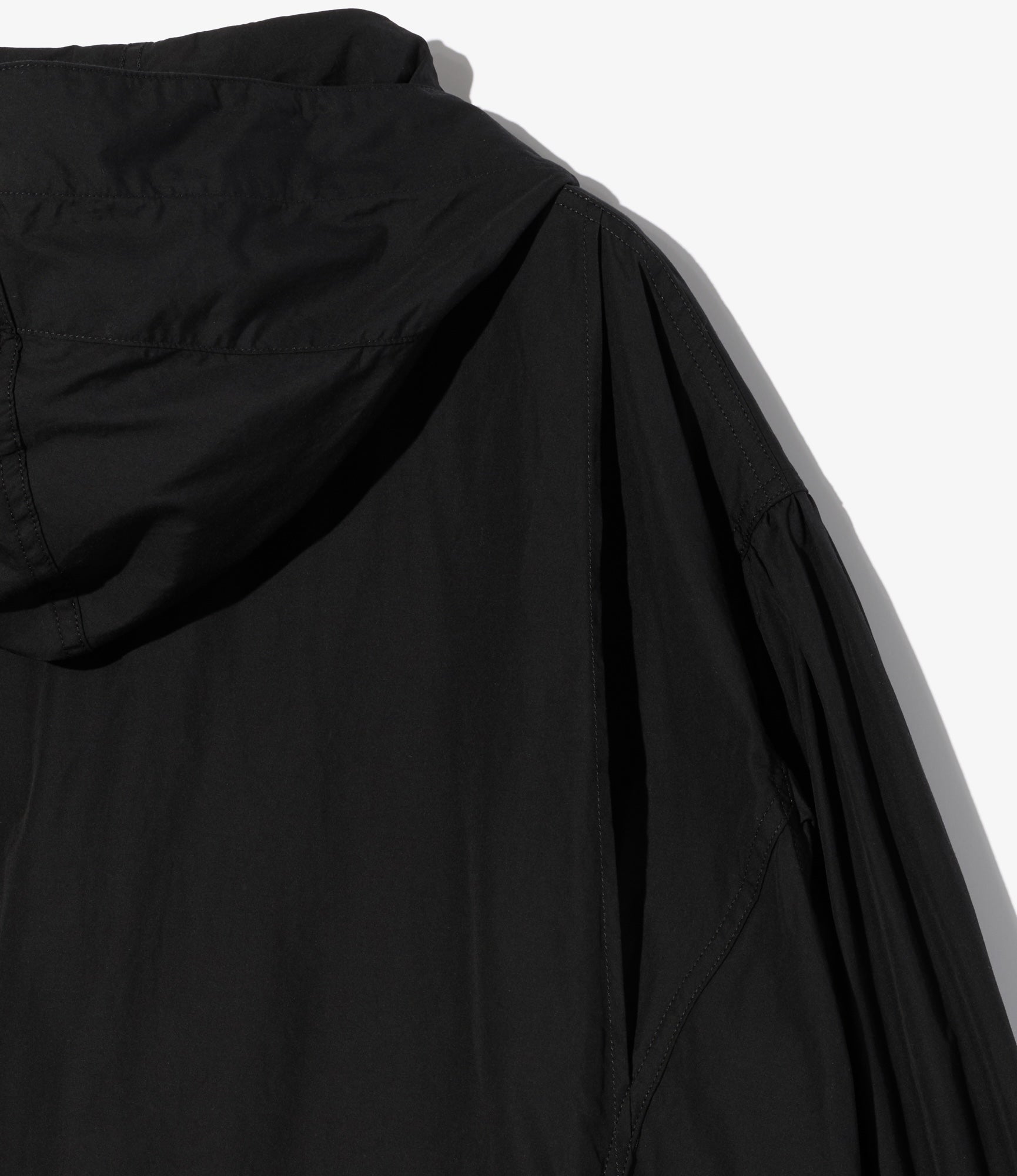 Hooded Field Dress – Black 100s Broadcloth